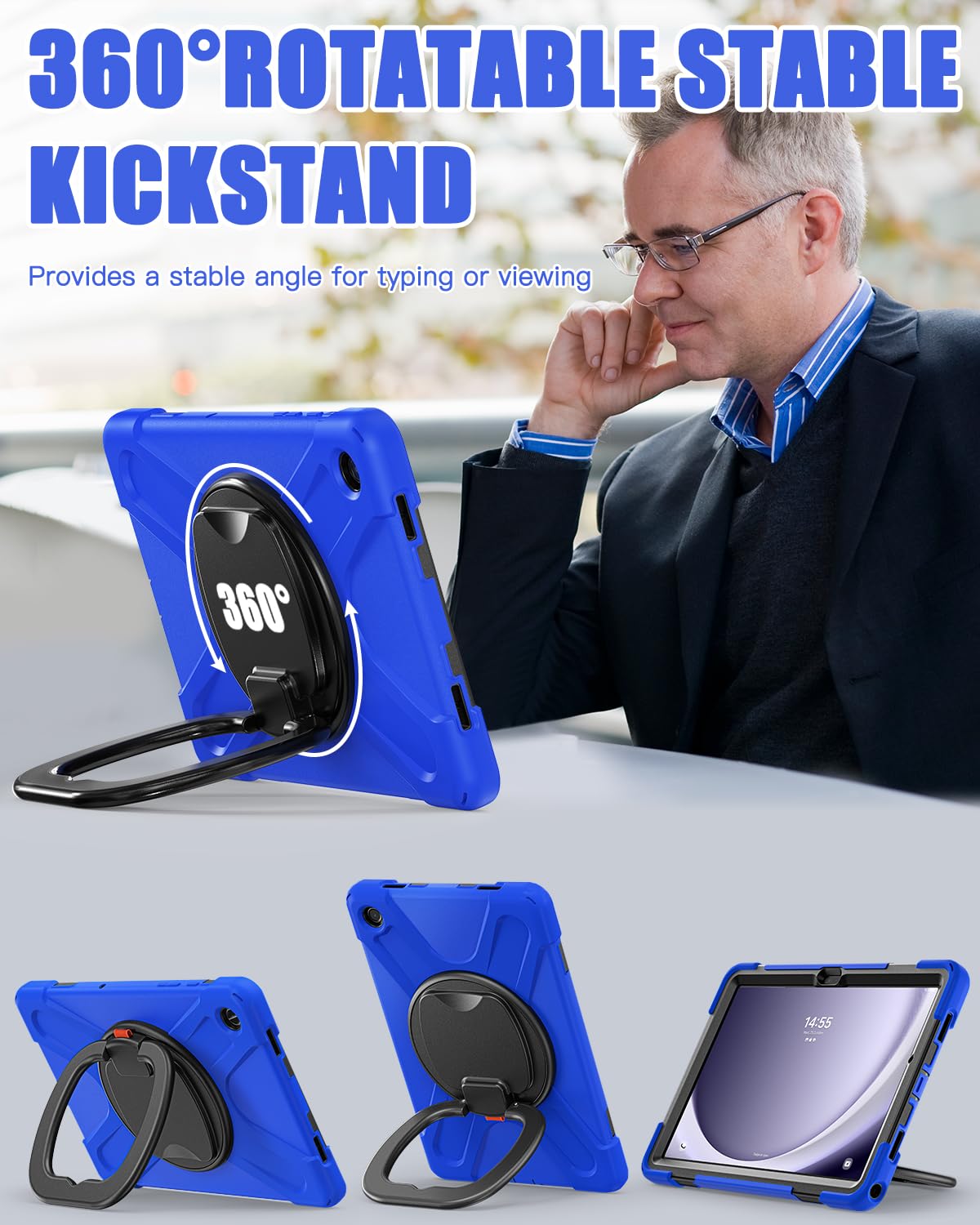 Braecn Case For Samsung Galaxy Tab A9 Plus 11 Inch 2023 Sm X210/X216/X218, Heavy Duty Rugged Silicone Cover With Screen Protecto