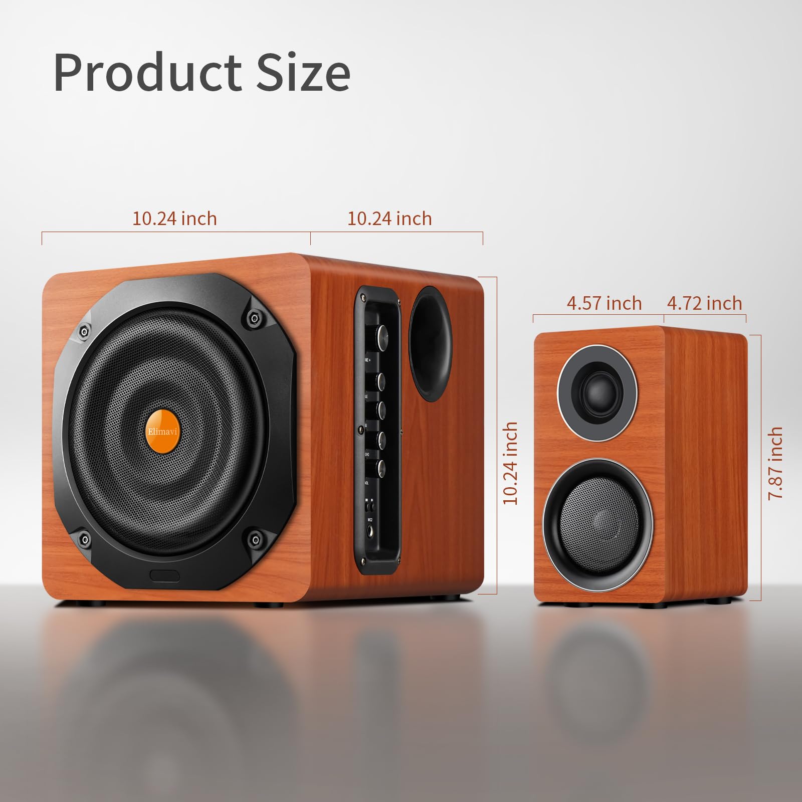 Elimavi Bt 12 2.1 Multimedia Speaker System With 6.5 Inch Subwoofer, Satellite With Midrange And Treble, Desktop Stereo, Optical