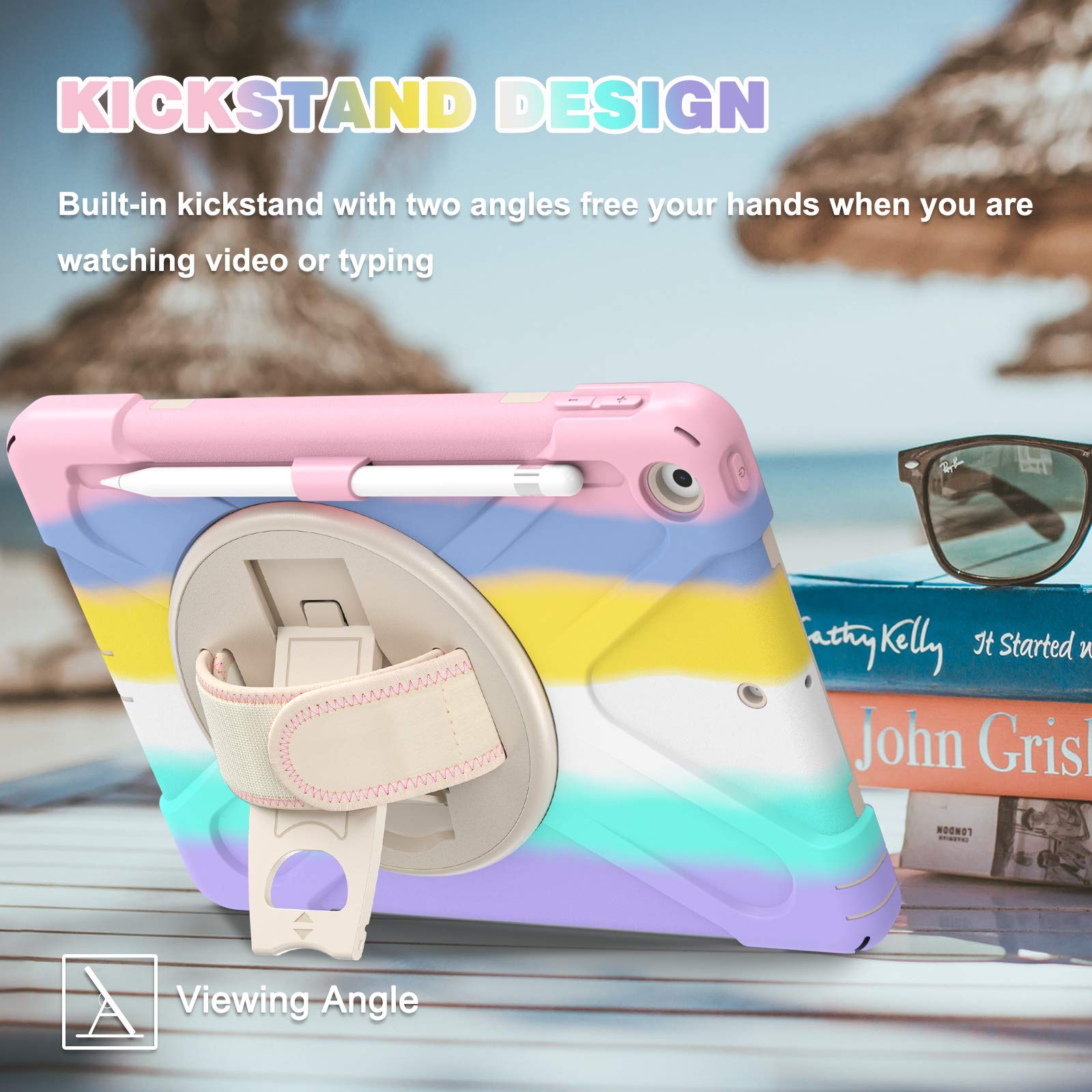 Blosomeet Case For Ipad 9Th/8Th Generation 2021/2020 10.2 Inch For Kids Girls Cute W/Tempered Glass Screen Protector & Pencil Ho