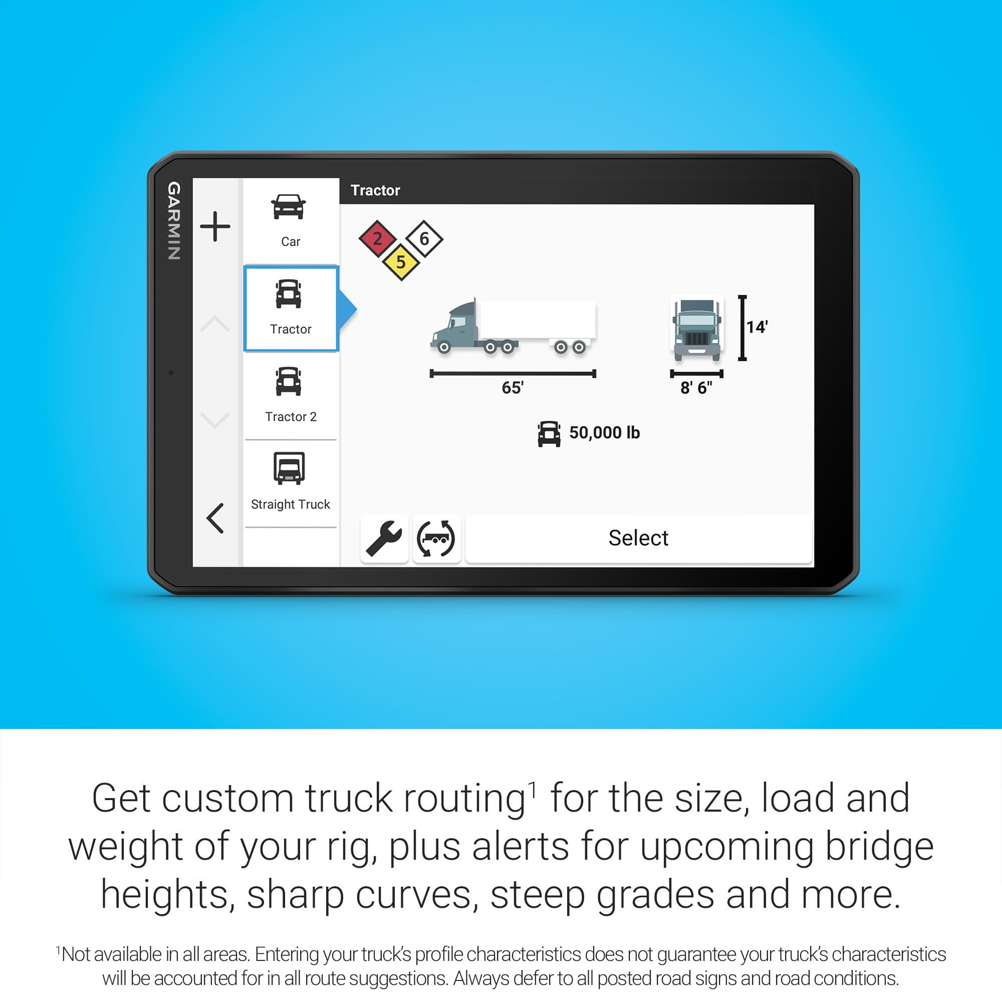 Garmin Dezl Otr820, Large High-Res 8    Gps Truck Navigator, Custom Truck Routing, Satellite Imagery, Wind Speed, Community-Shar