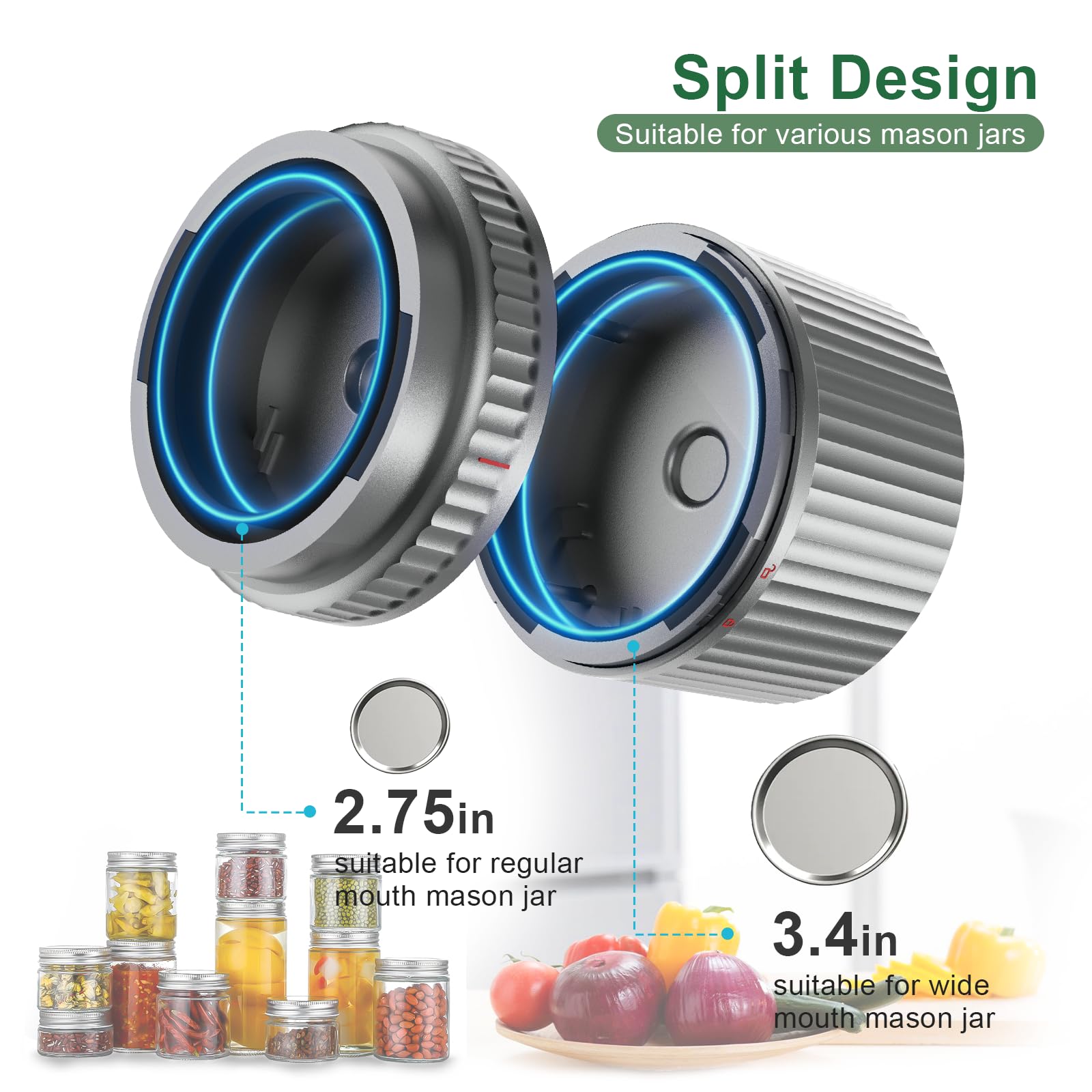 Unerver M12 Auto Stop Electric Mason Jar Vacuum Sealer   2024 Upgrade Smart Jar Vacuum Sealer For Mason Jars With Wide And Regul