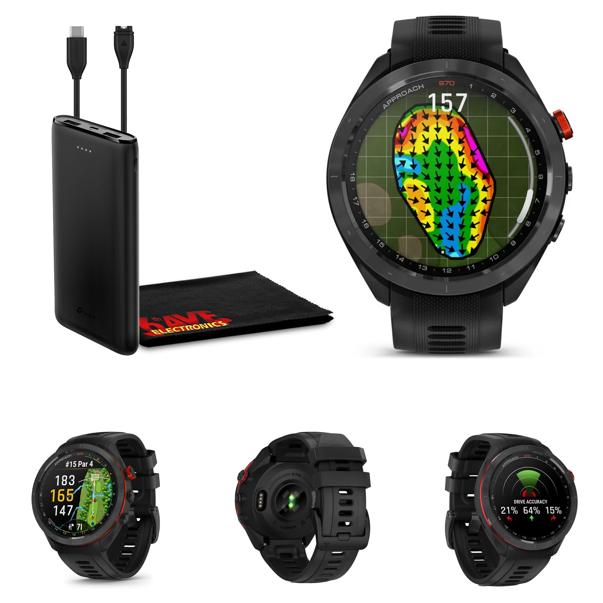 Garmin Approach S70 47Mm Golf Gps Smartwatch For Men, Lightweight Touchscreen Amoled Display And 42000 Preloaded Courses