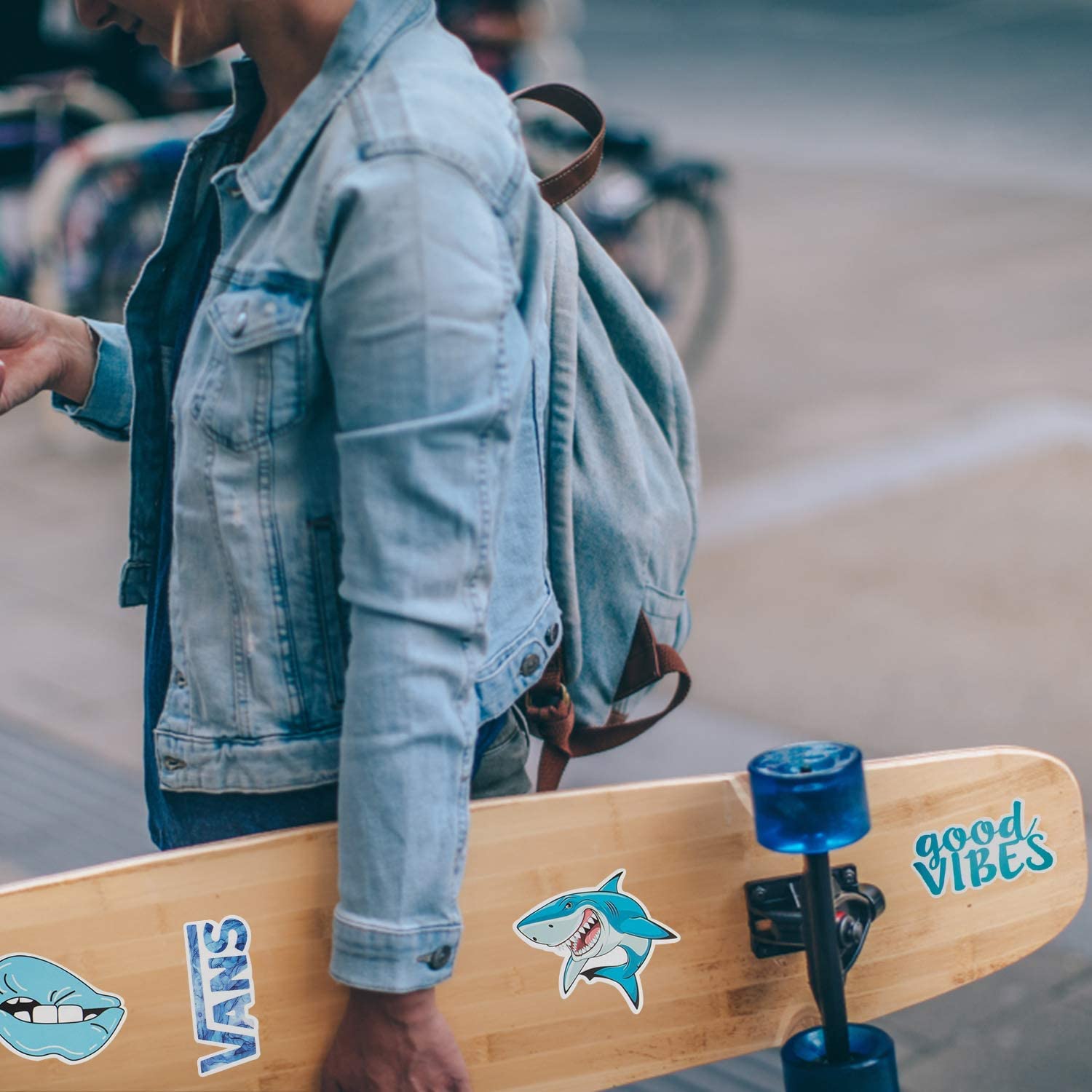 Girl'S Blue Aesthetic Stickers Waterproof Cute Stickers 50 Pcs Water Bottle Laptop Phone Stickers For Teens Kids