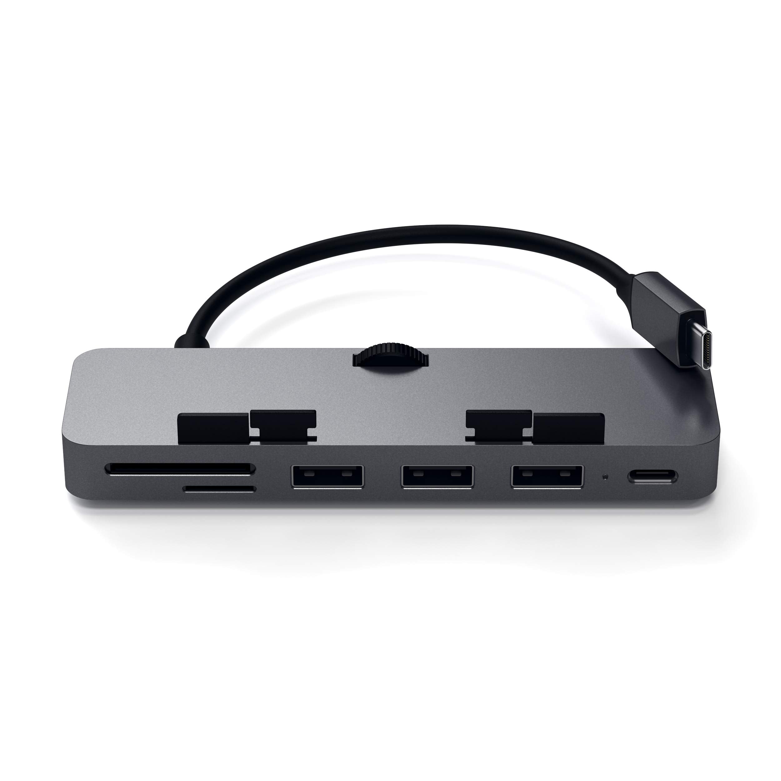 Satechi Aluminum Type C Clamp Hub Pro With Usb C Data Port, Usb A 3.0 Data, Micro/Sd Card Reader   Compatible With 2020/2019/2017 Imac & Imac Pro, Does Not Fit 2021 Imac (Space Gray)