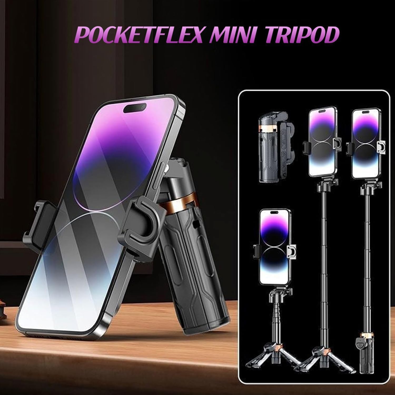 Mini Selfie Stick Tripod,Magic Portable Selfie Cell Phone Tripods -2025 Pocket Flex Jj02 360 Rotation Razunoth Remote Control Tr