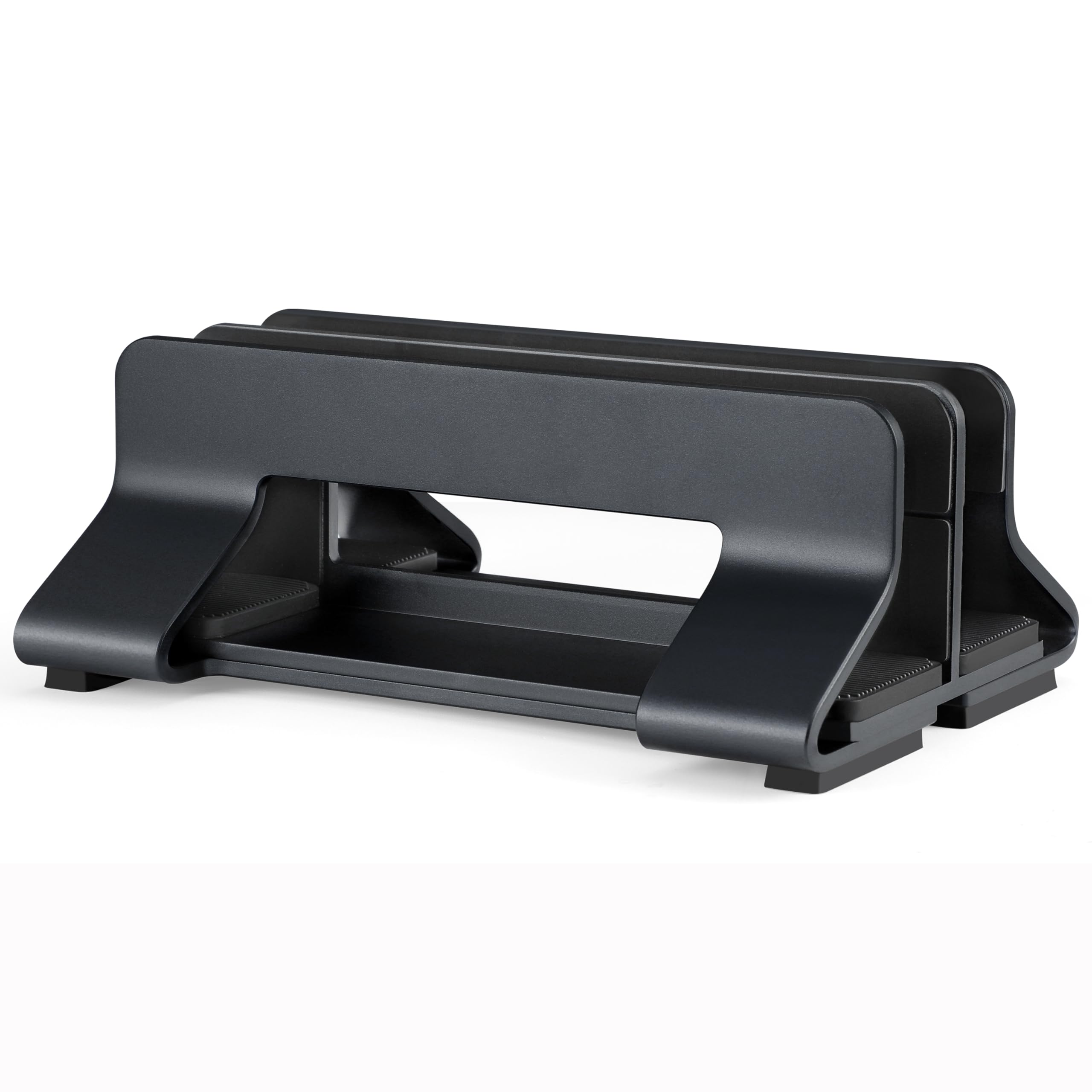 Psitek Aluminum Dual Vertical Laptop Stand Dock Holder, Supports 2 Devices, Adjustable Slot Width 12 36Mm, Space Saving Upright