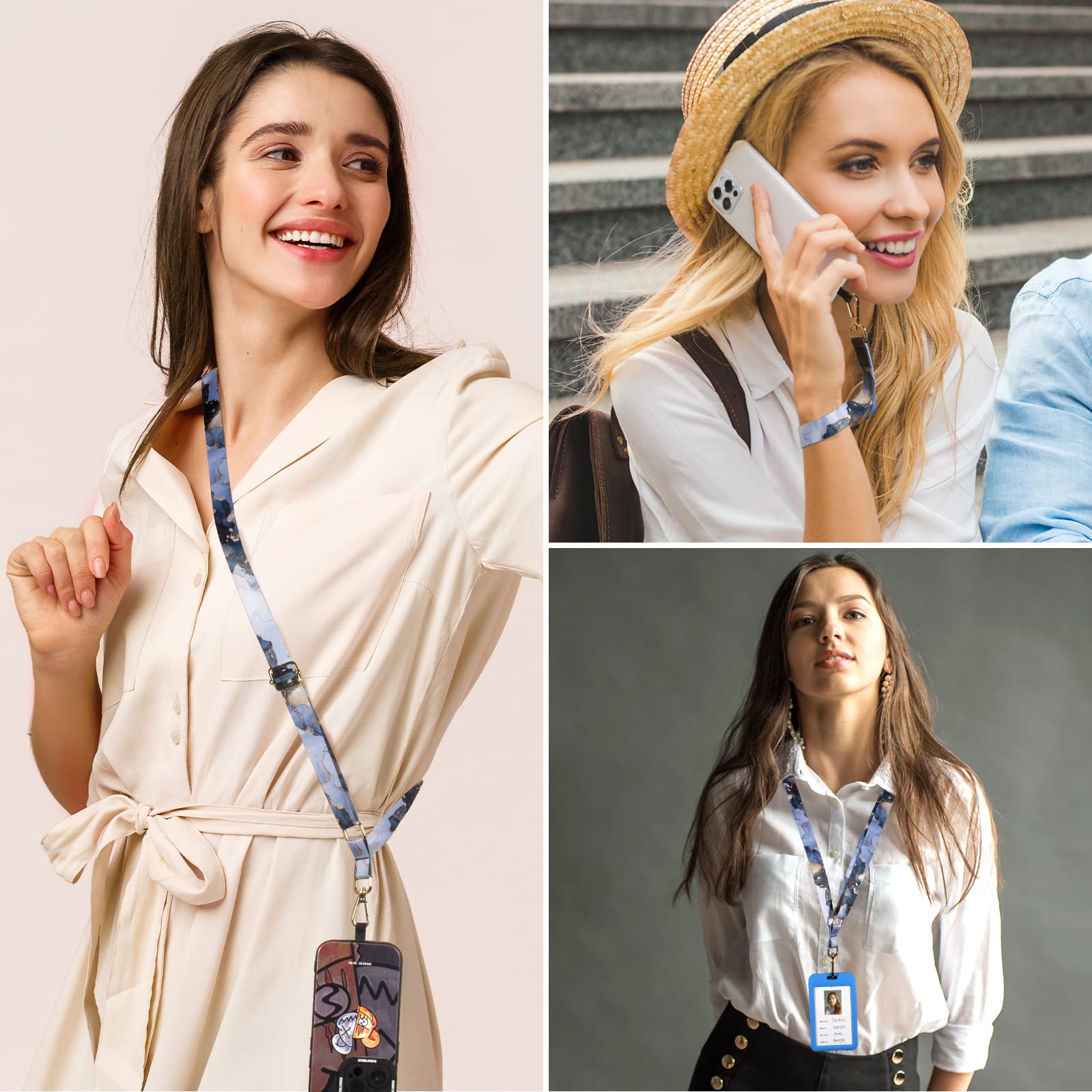 Dutyway Cell Phone Lanyard, 1X Wrist Lanyards, 1X Adjustable Crossbody Shoulder Neck Strap With 2X Phone Tether Tabs Universal L