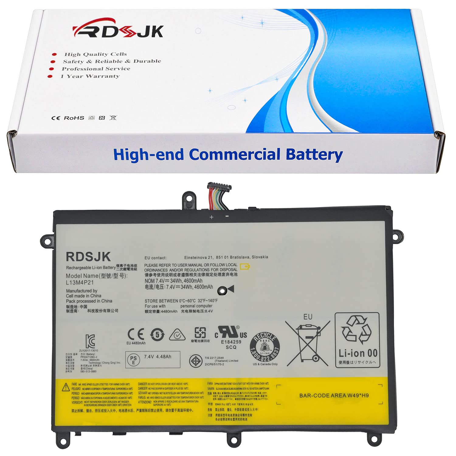 Rdsj L13M4P21 L13L4P21 Laptop Battery For Lenovo Ideapad Yoga 2 11 11 59417913 20332 20343 20428 80Cx 80Dl 80Gb 11.6'' Series 12