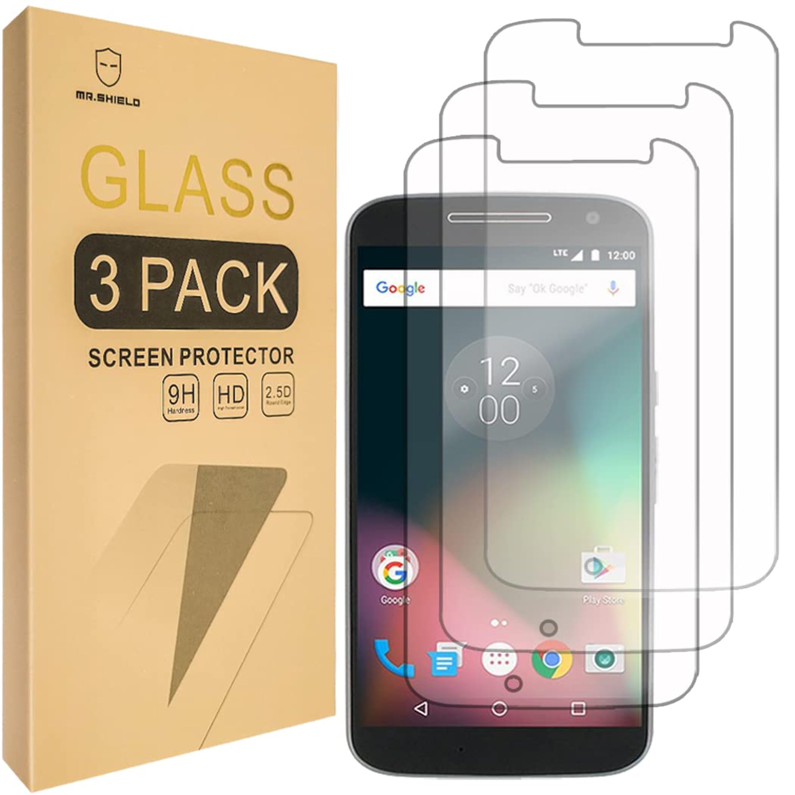 Mr.Shield [3 Pack] Designed For Motorola Moto G4 / Moto G (4Th Generation) [Tempered Glass] Screen Protector With Lifetime Repla