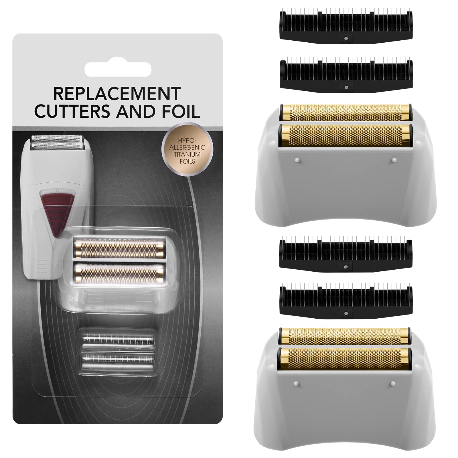 2 Pack Pro Shaver Replacement Foil And Cutters Compatible With Andis Profoil Lithium Foil Shaver, Golden