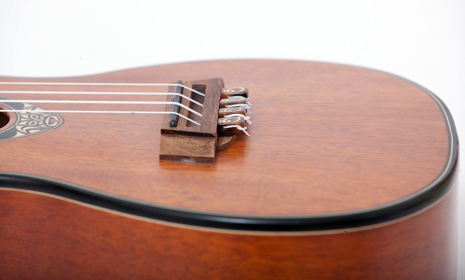 Tenor String Tie Tailpiece Bridgebeads Set For Ukulele, Amber Color Bridge Beads.