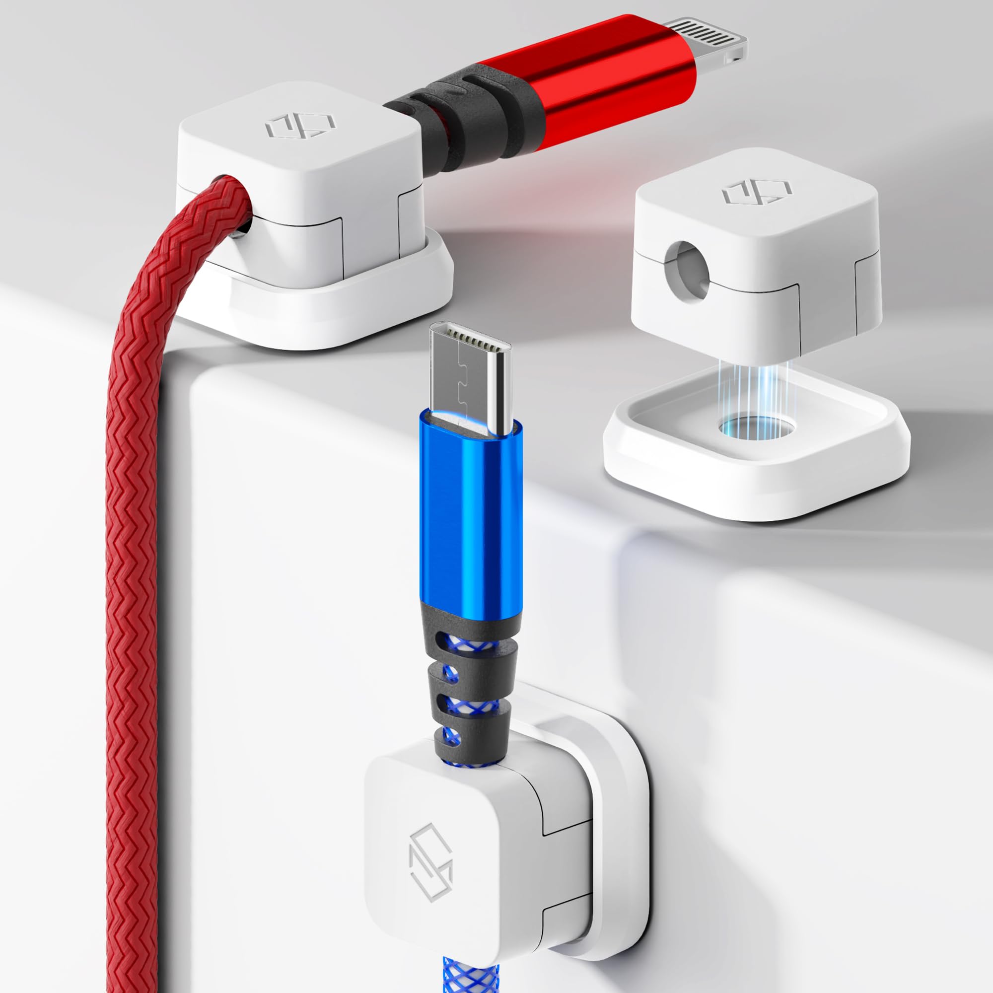 Sinjimoru Magnetic Cable Clips, Multipurpose Cable Management for Car and Office Supplies Self Adhesive Cable Organizer Clip. Ma