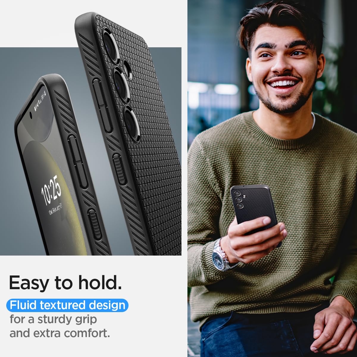 Spigen Liquid Air Designed For Galaxy S24 Case (2024) [Military-Grade Protection] - Matte Black