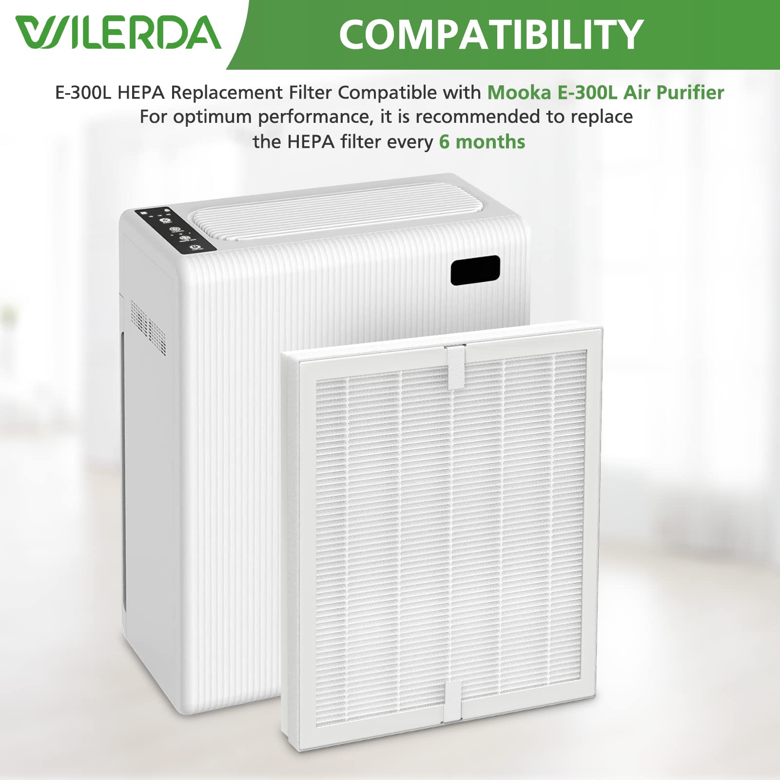 3 Pack E 300L Replacement Filter Compatible With Mooka And Mooka Family E 300L Air Purifier For Large Room, H13 True Hepa Filter