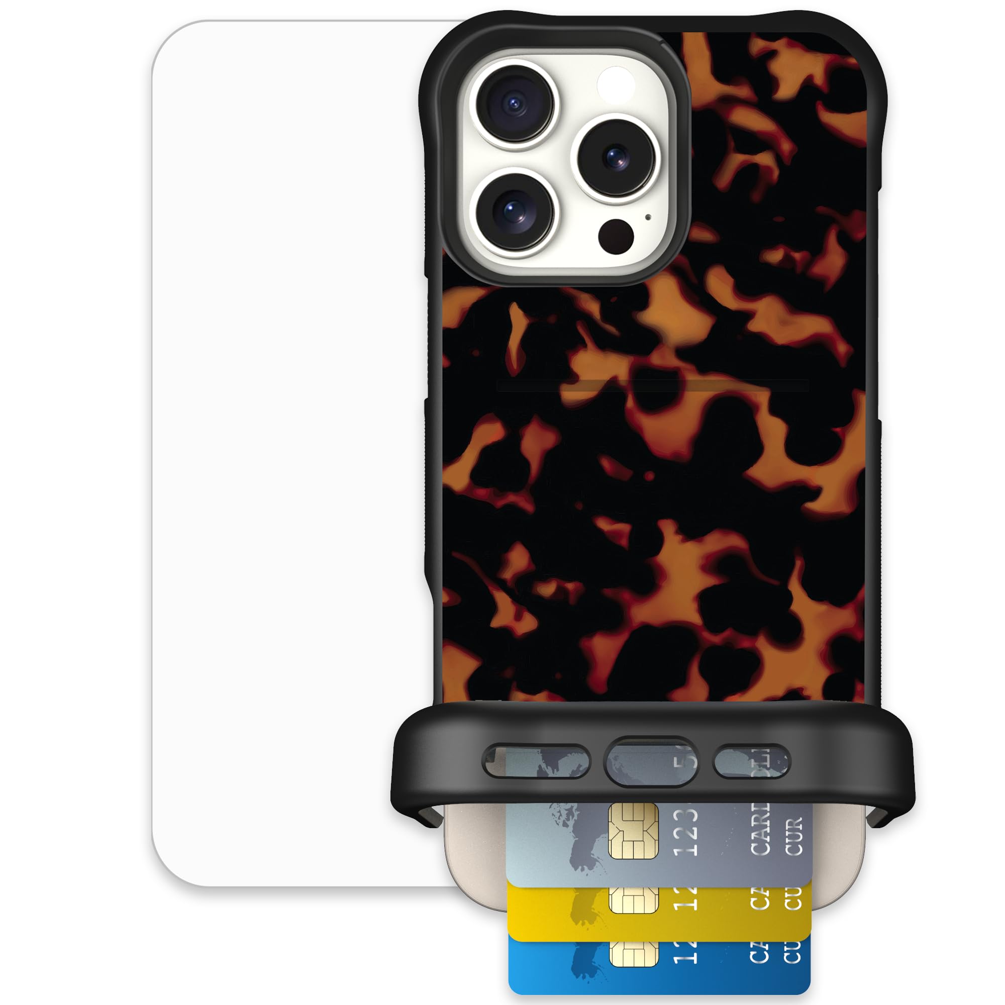 Scooch for iPhone 16 Pro Max Case with Card Holder, Wingmate Wallet Case with Hidden Card Slot and RFID Protection, Bundled with