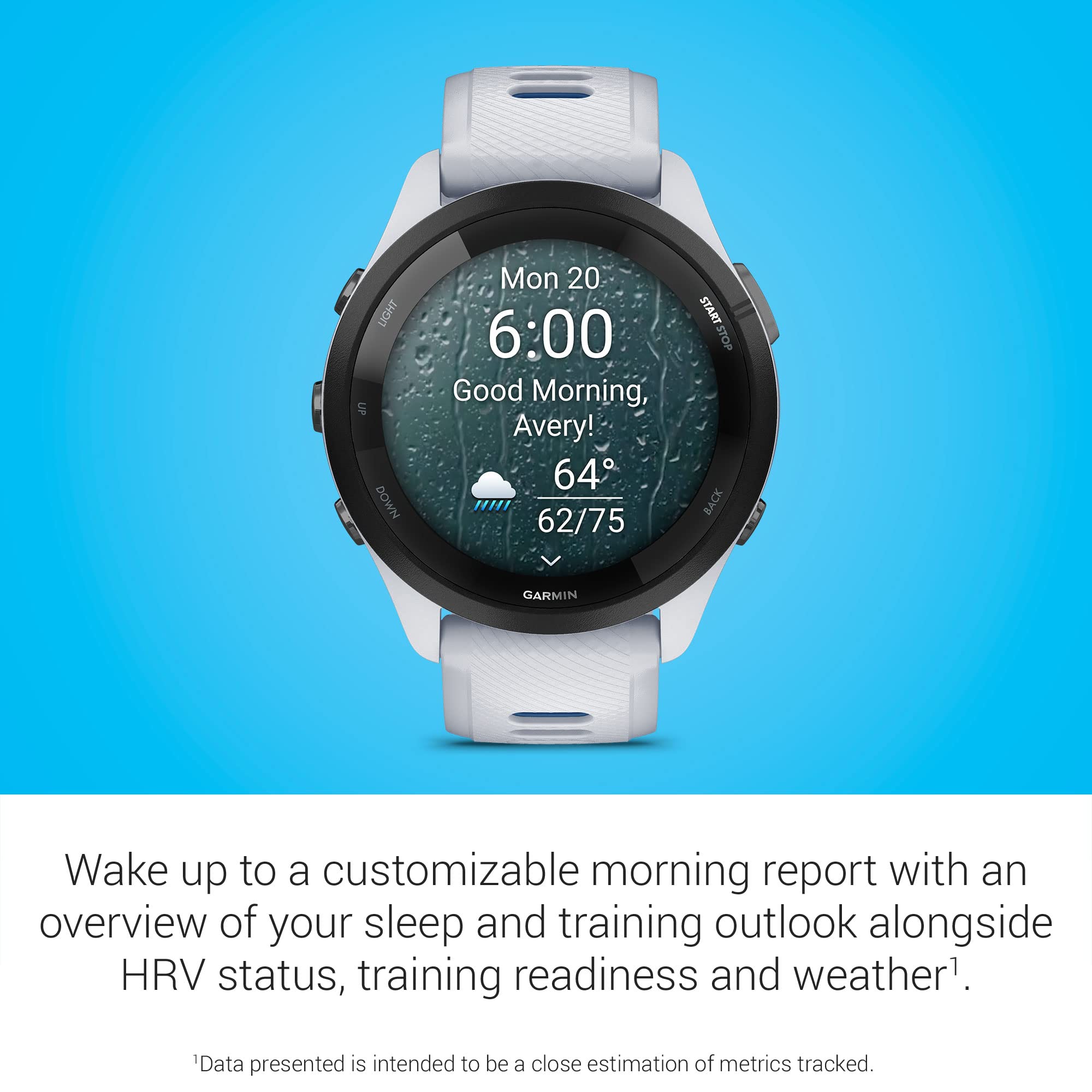 Garmin Forerunner 265 Running Smartwatch, Colorful Amoled Display, Training Metrics And Recovery Insights, Whitestone And Tidal