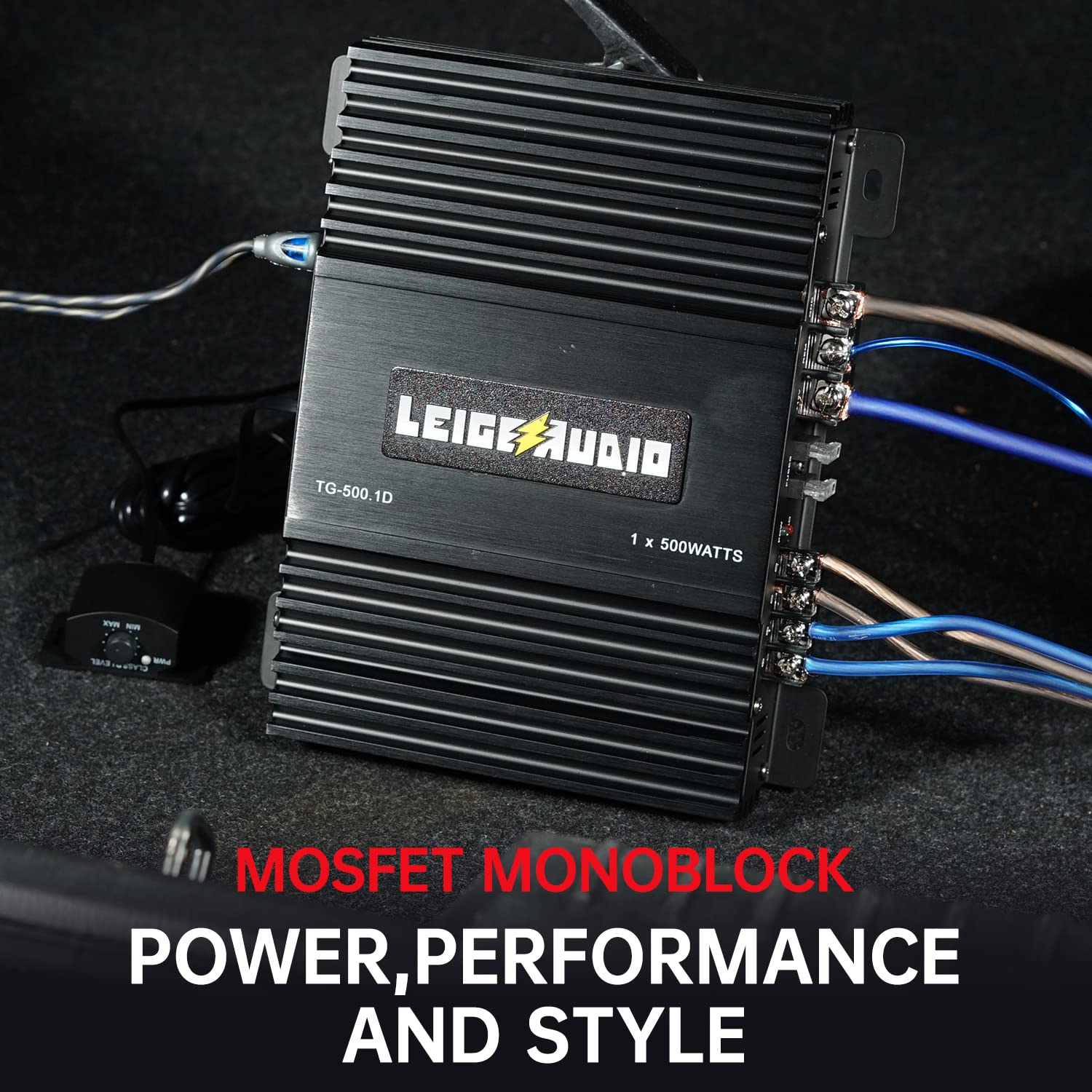 Leigesaudio 500 Watts Monoblock Amplifier, Class D, 1 Ohm Stable Subwoofer Amplifiers For Car Audio Speakers