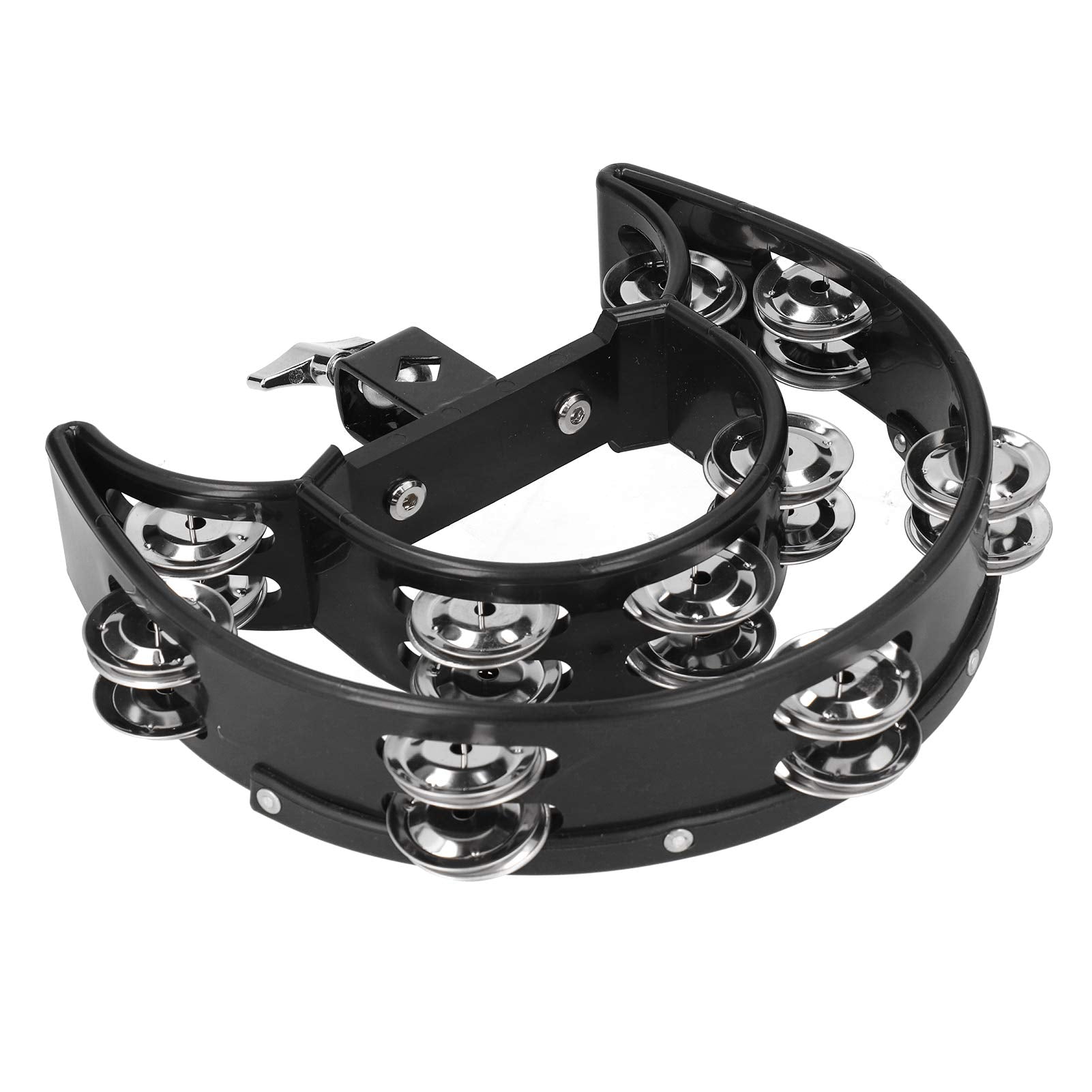 Ubersweet Hi Hat Bell, Black Tambourine, Easy to Carry Environmentally Friendly for Drummers