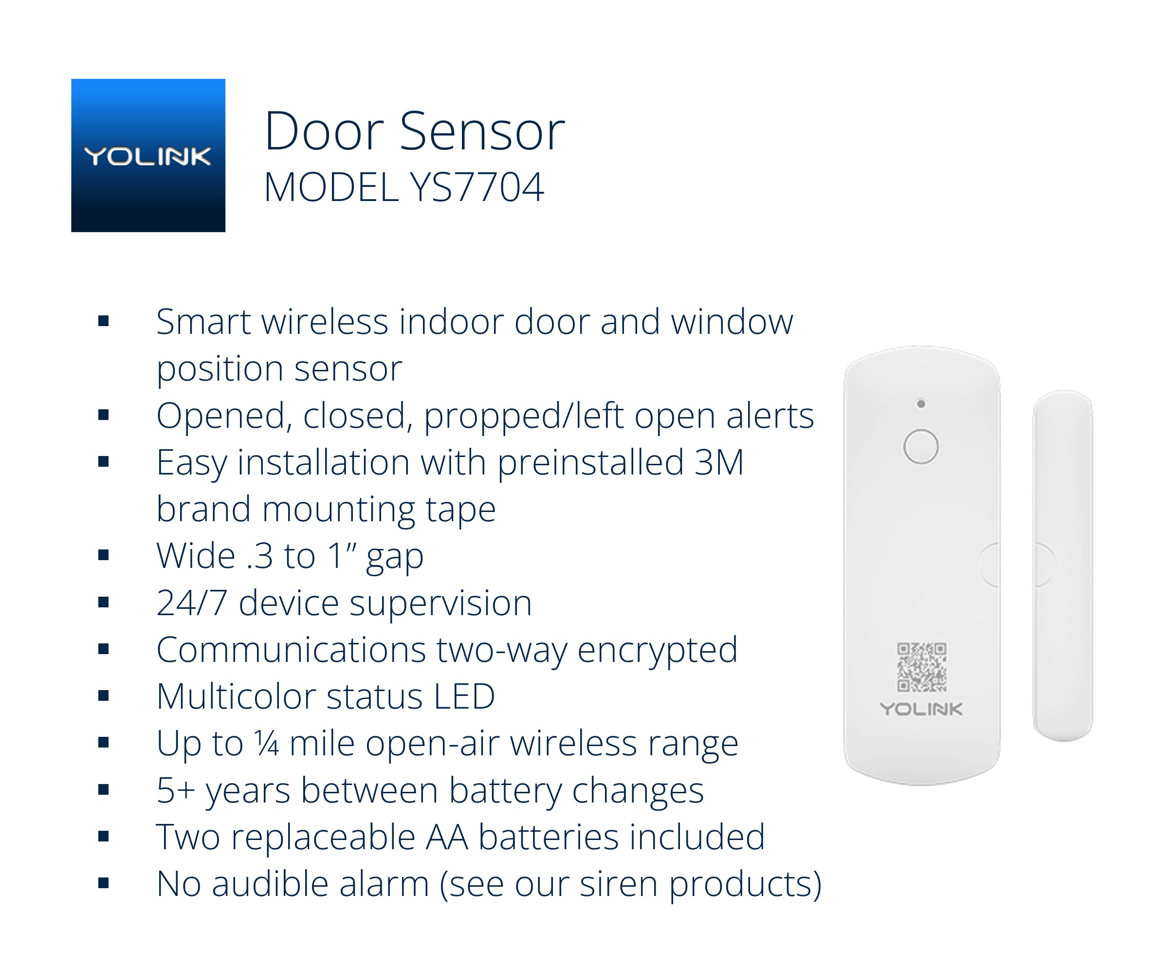 Yolink Lora Smart Door Sensor Starter Kit: Speakerhub Audio Hub & (3) Door Sensors   Up To 1/4 Mile Open Air Range, Door Left Op