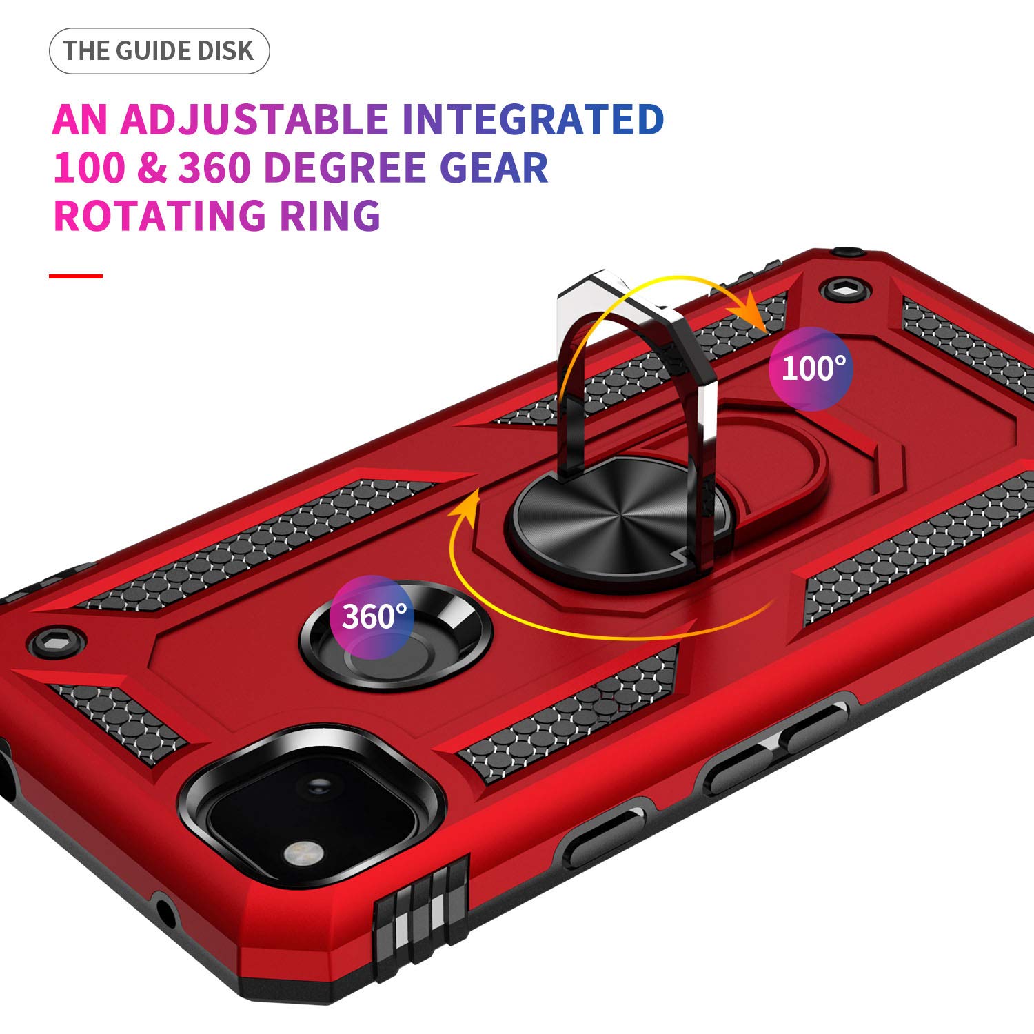 Addit Protective Case For Google Pixel 4A 4G With Ring Car Mount Kickstand - Red