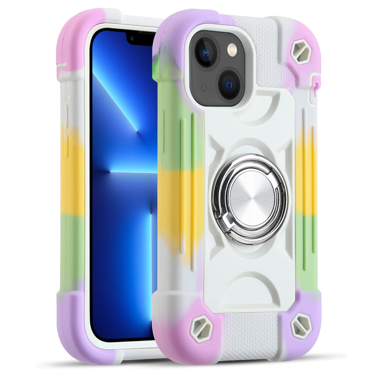 Markill Compatible With Iphone 13 Mini/Iphone 12 Mini Case 5.4 Inch With Built-In Ring Stand, Military Grade Drop Protection Ful