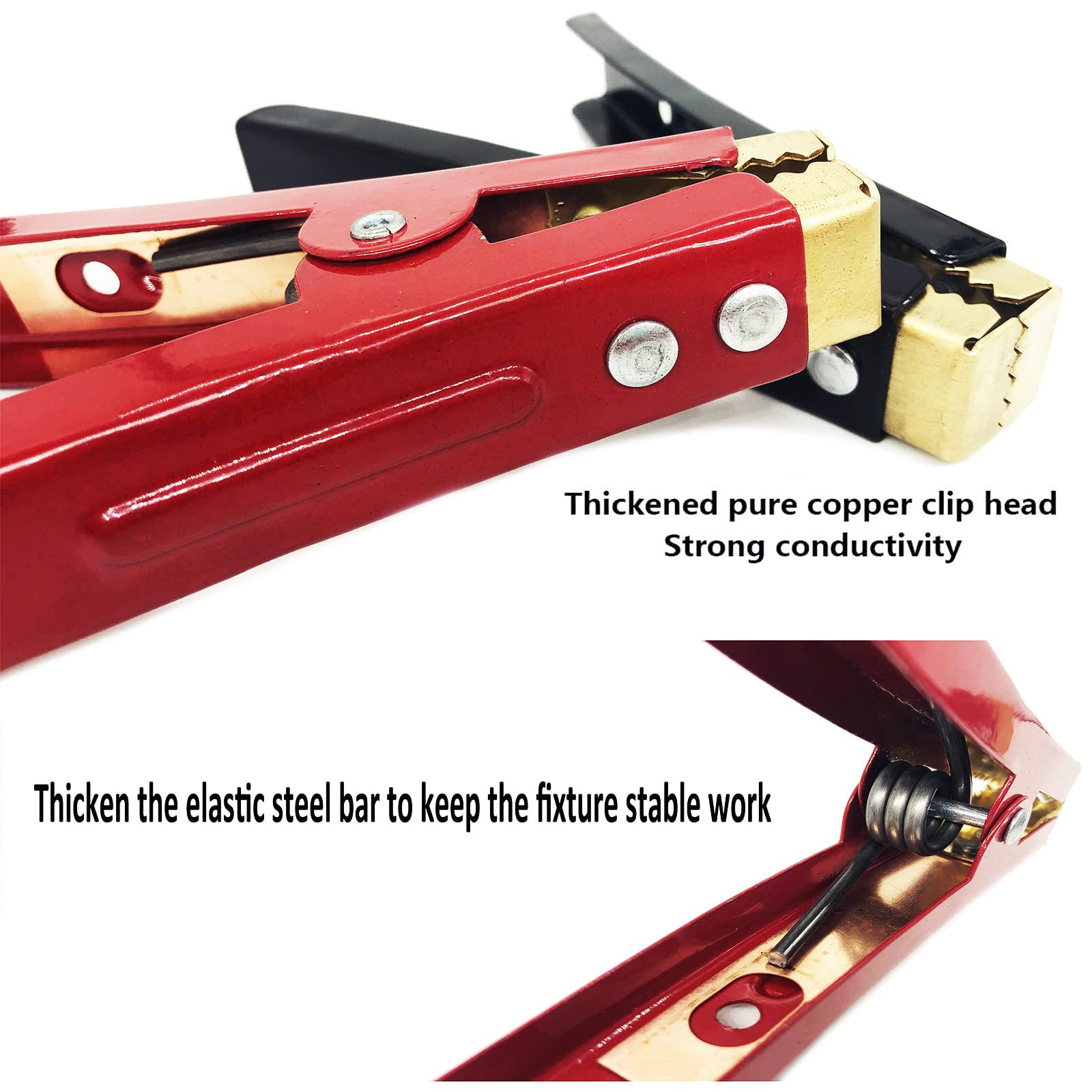 100A/800A/1500A Heavy Duty Crocodile Clamp Pure Copper Car Battery Charger Clamps Power Replacement Battery Alligator Clips Jump