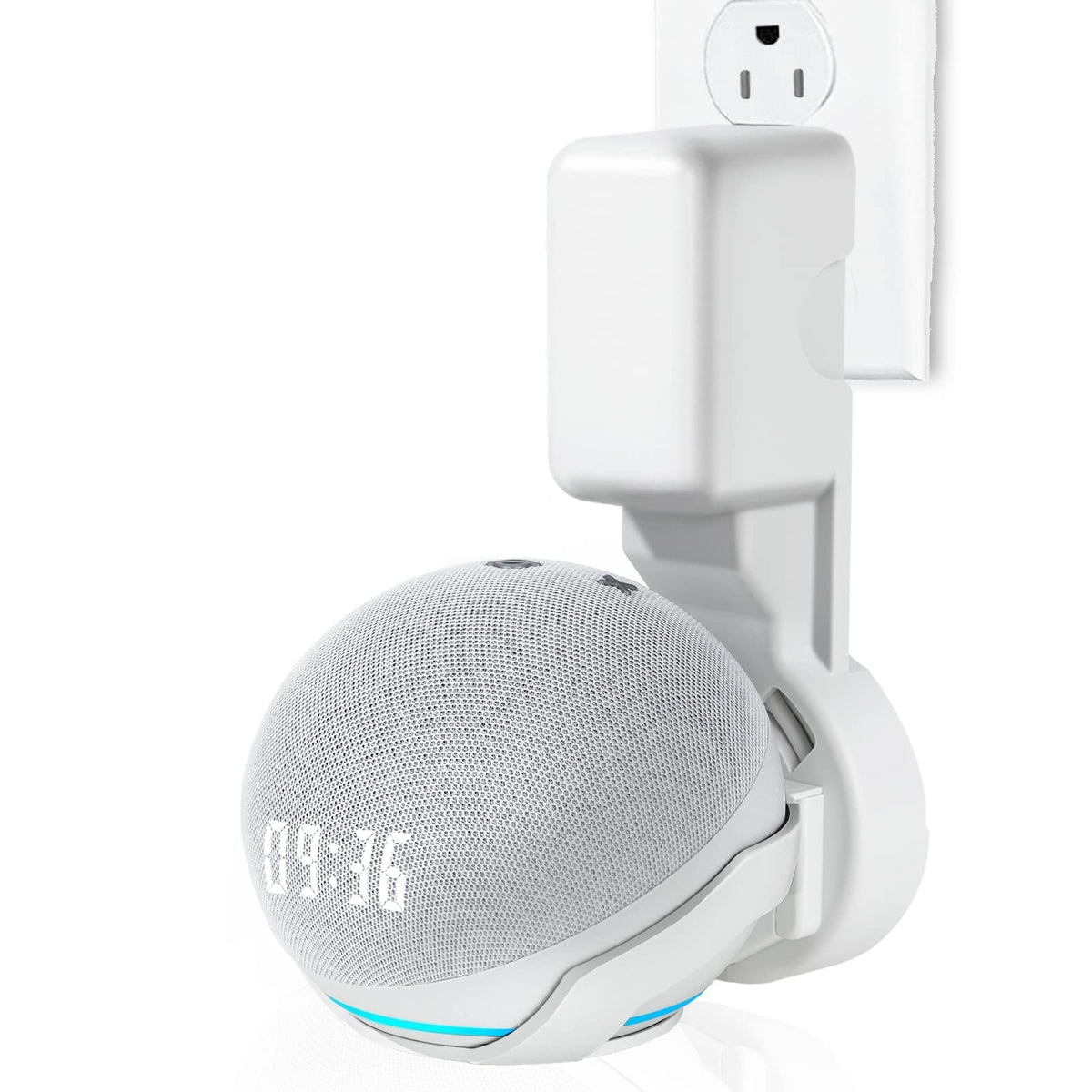 C Yecen Wall Mount Holder For Echo Dot 4Th Generation, Hanger Stand For Echo Dot 4Th Gen (White)