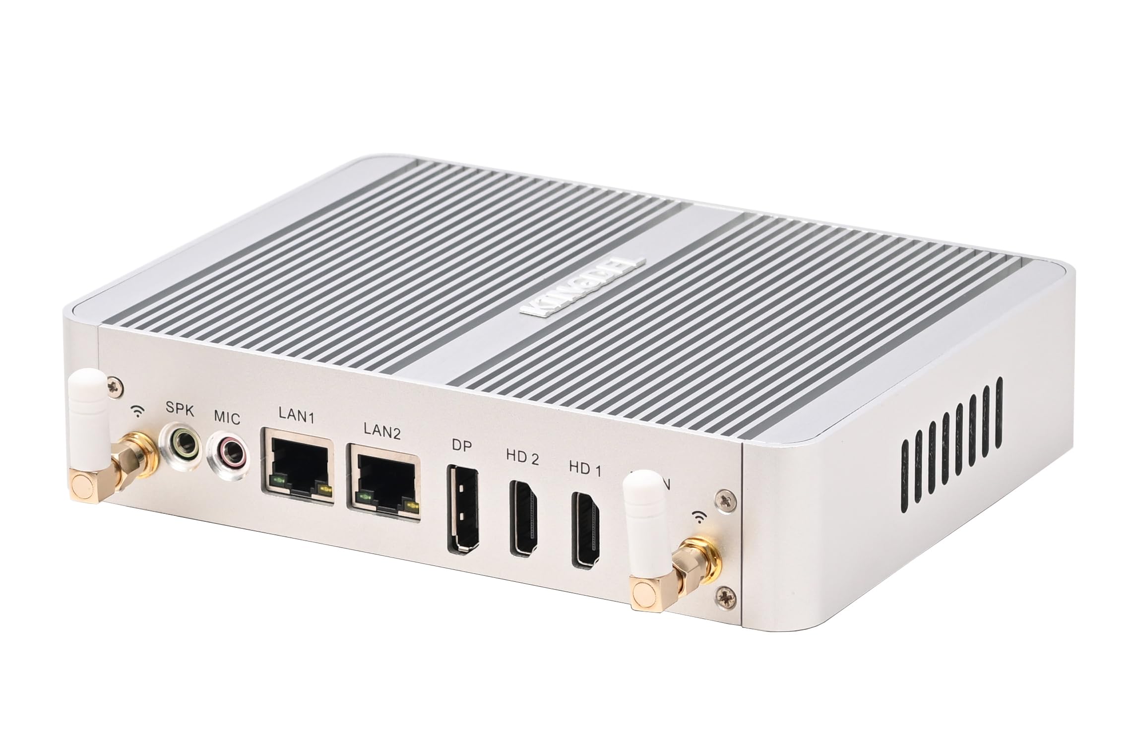 KINGDEL Fanless Mini PC, 4-Core 12th Gen. N100(up to 3.4GHz) 16GB DDR4 RAM 512GB NVMe SSD, Triple Display DP+2xHD, 4K:4096x2160,