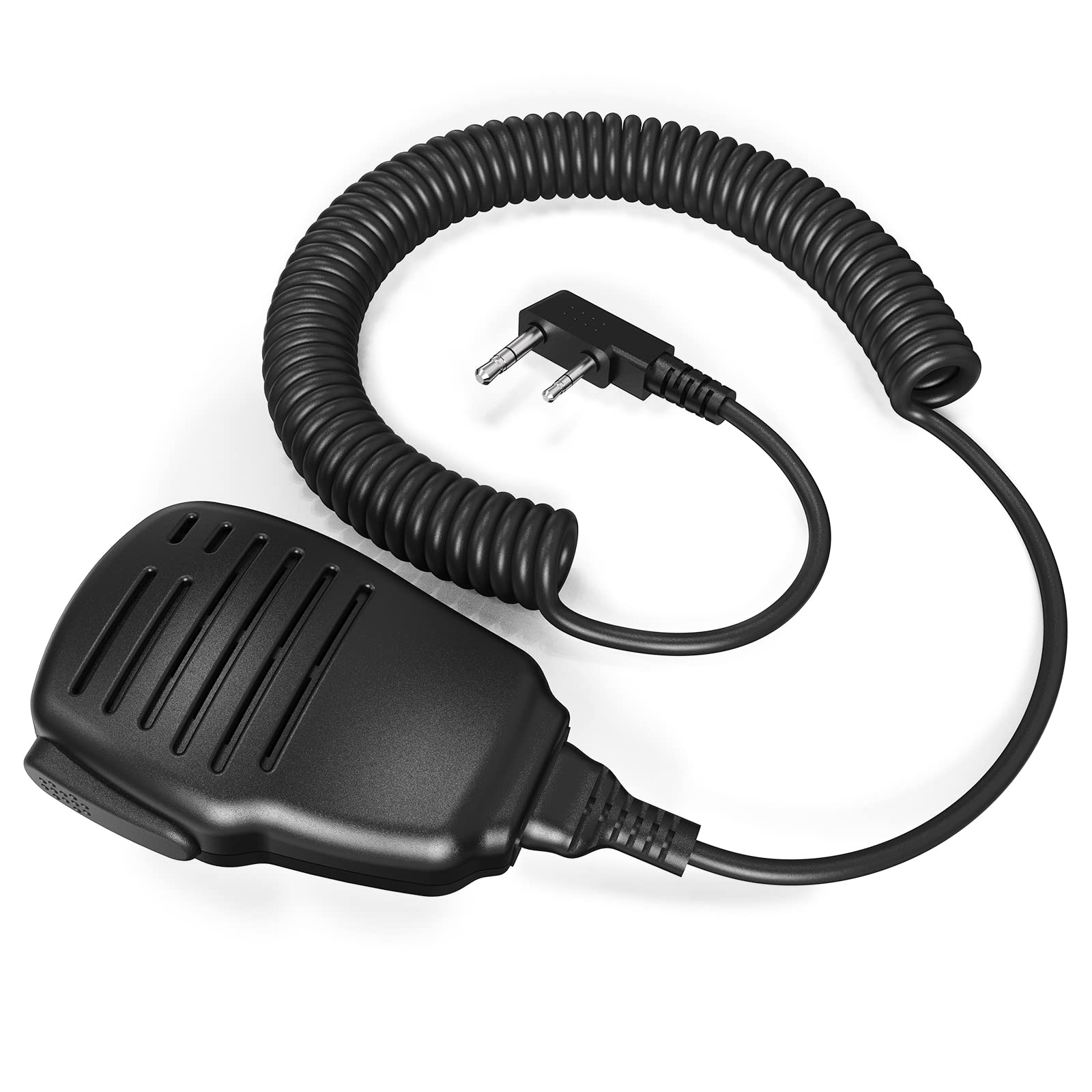 Samcom Walkie Talkie Speaker Mic, 2 Pin K Type Handheld Two Way Radios Shoulder Lapel Mic Microphone With Rainforced Cable,1 Pack