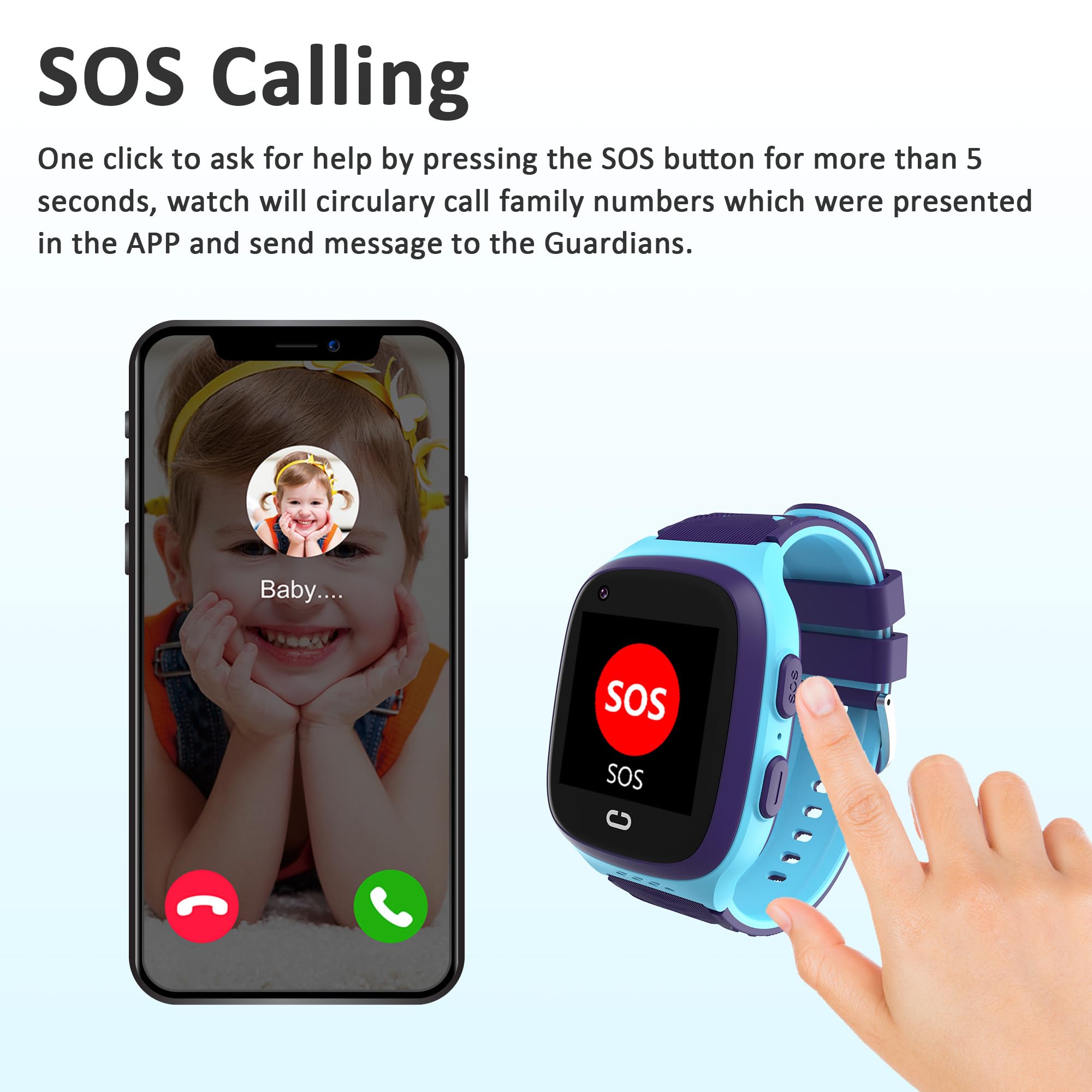 Kids Smart Watch Boys With Gps Tracker & Video Calling 4G Kids Cell Phone Watch Age 5-12,Waterproof One-Key Sos Call Voice Chat