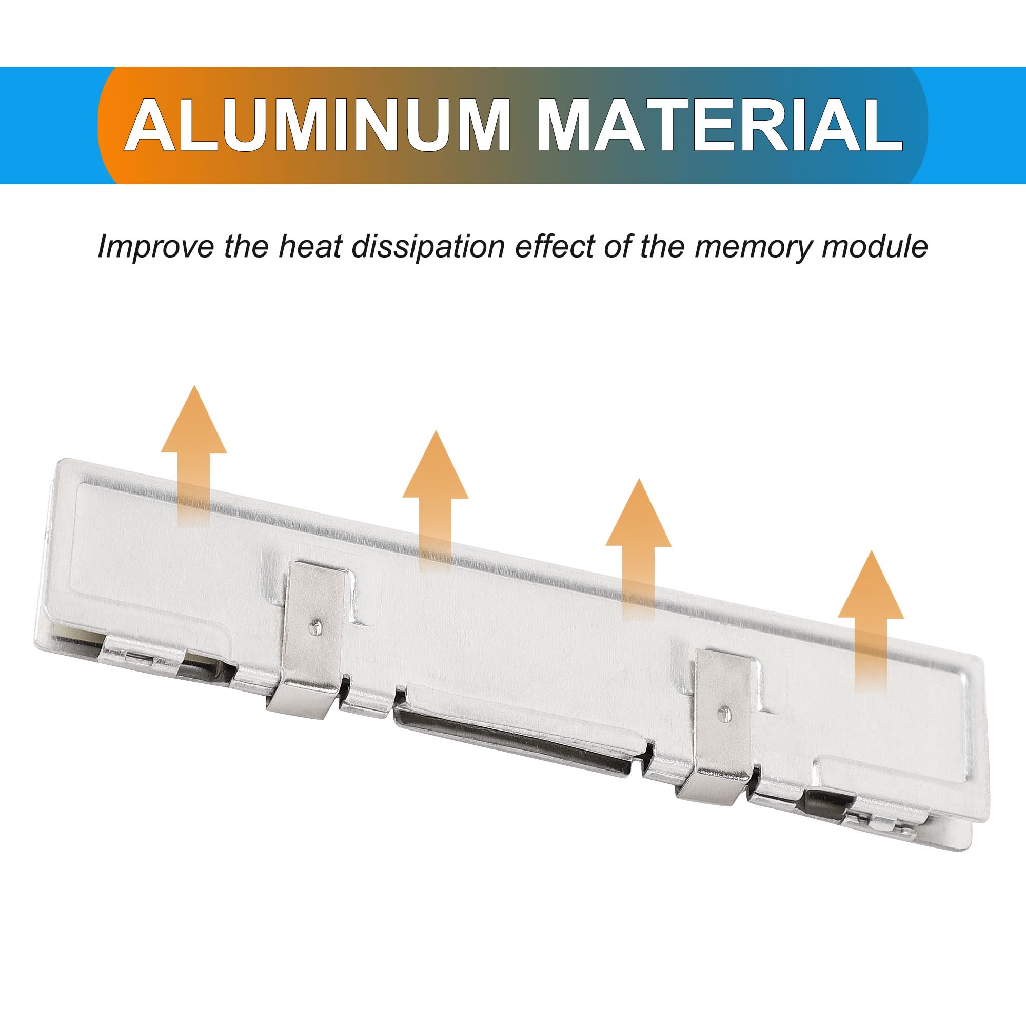 Uxcell 2 Pcs Silver Tone Aluminum Memory Heatsink Shim Cooler Cooling Fins Memory Heat Spreader For Ddr Sdr Ram