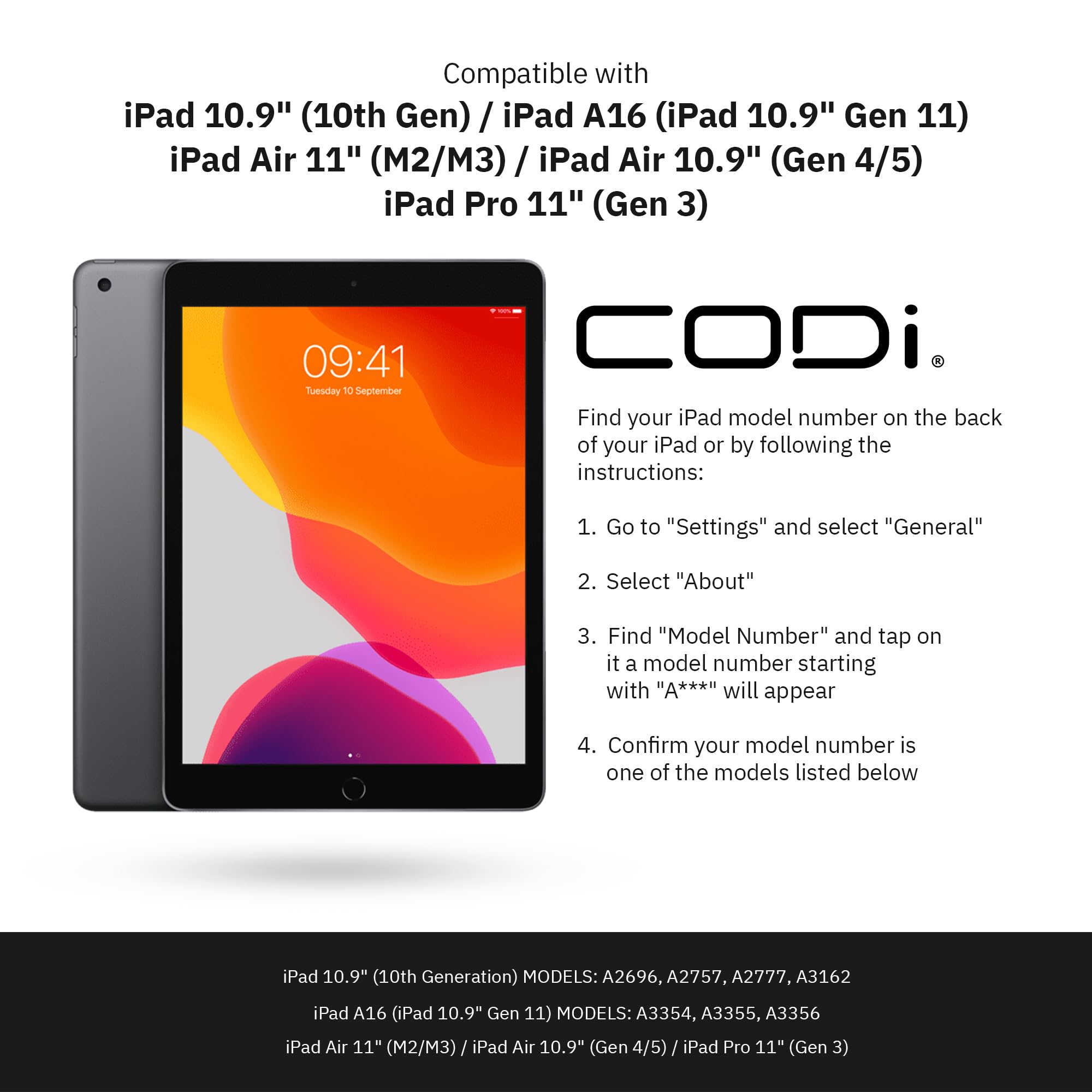 Codi Bluetooth Keyboard Folio Case W/Trackpad For Ipad 10.9 (10Th Gen), Ipad A16, Ipad Air 11 (M3, M2), Ipad Air 10.9 (5Th, 4Th