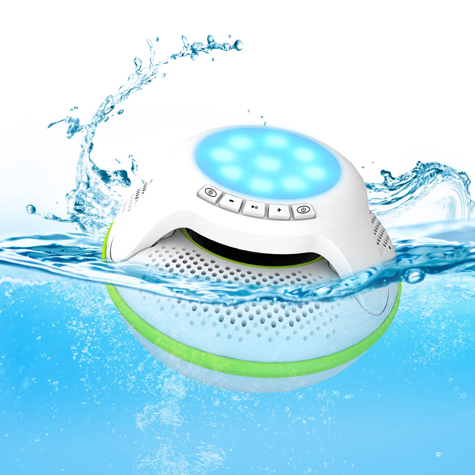 Portable Bluetooth Speakers,Wireless Floating Speaker Stereo With Waterproof Ipx7 And Colorful Led Light,10 Meters Bluetooth Ran