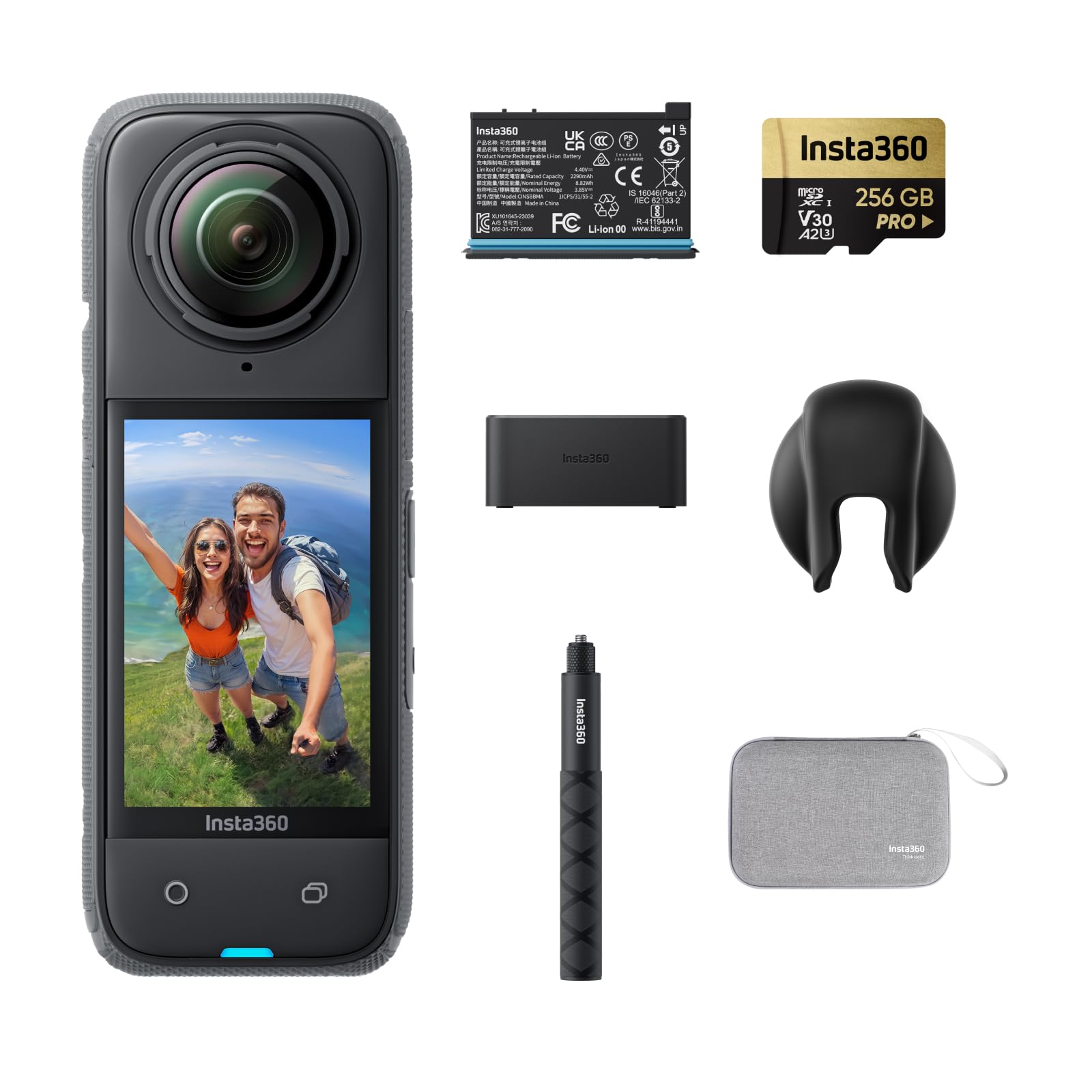 Insta360 X4 Endurance Bundle - 8K Waterproof 360 Action Camera, 4K Wide-Angle Video, Invisible Selfie Stick, Removable Lens Guar