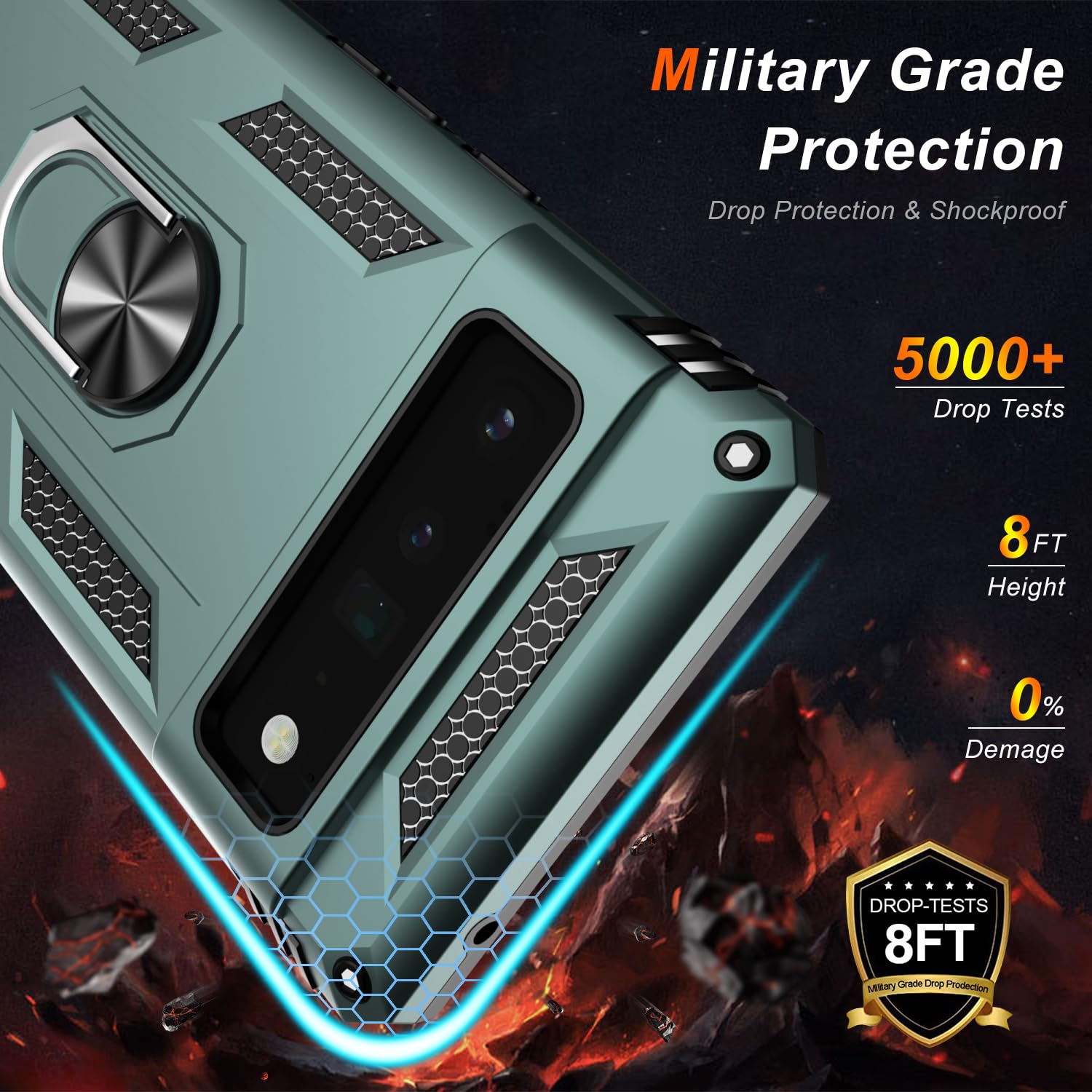 Lumarke For Google Pixel 6 Pro Case With Screen Protector,Pass 16Ft. Drop Tested Military Grade Protective Phone Cover With Magn