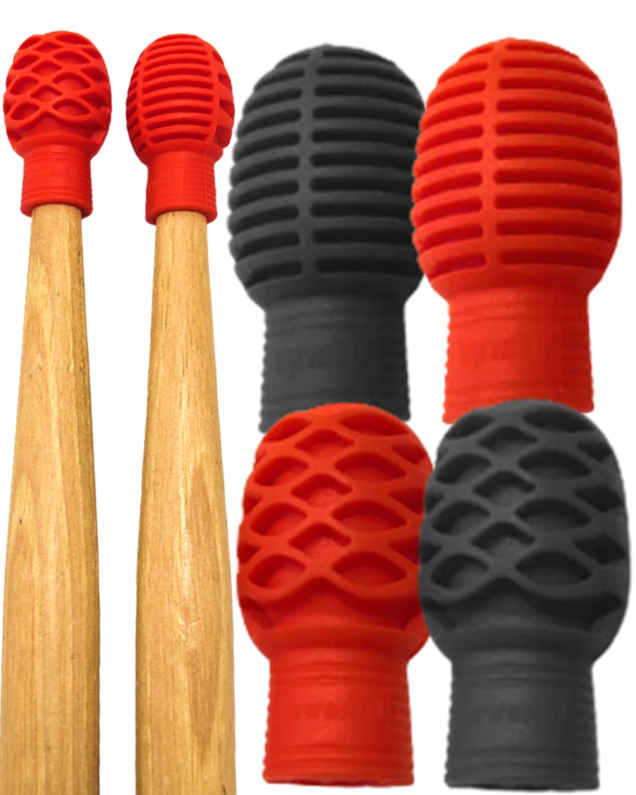 Drumstick Dampeners For Silencing Drumming Practice   Replace Your Drum Practice Pad   Silicone Drumstick Tips Mute Clacking Sou