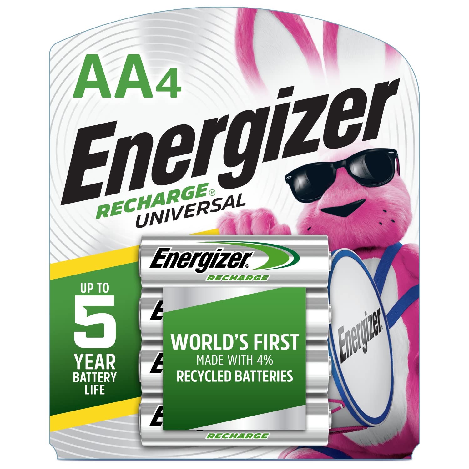 Energizer Rechargeable Aa Batteries, Recharge Universal Aa Battery Pre Charged, 4 Count