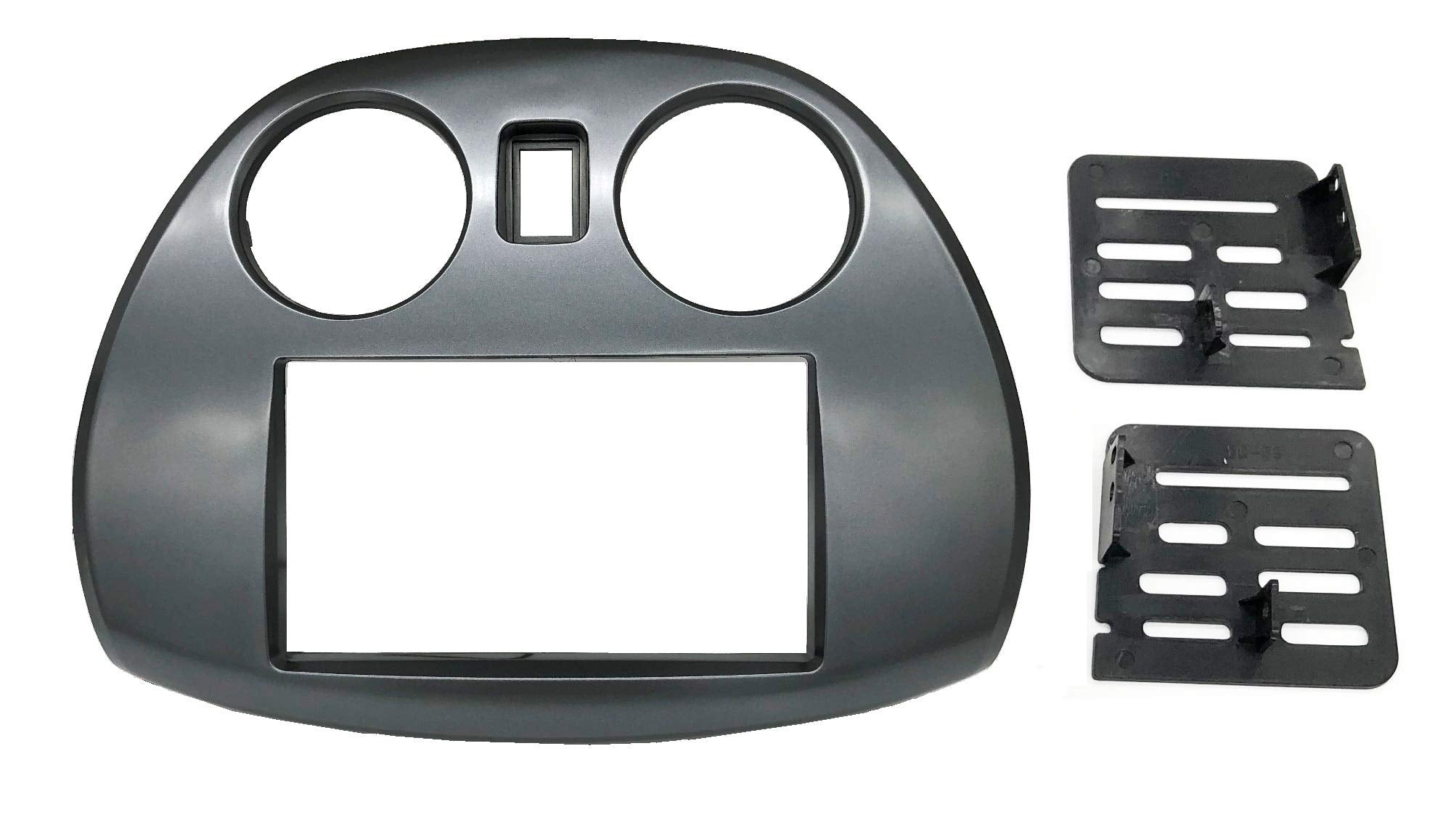 Double 2 Din Dash Install Kit Mount Trim Bezel W/Factory Blue Led Compatible With Mitsubishi Eclipse