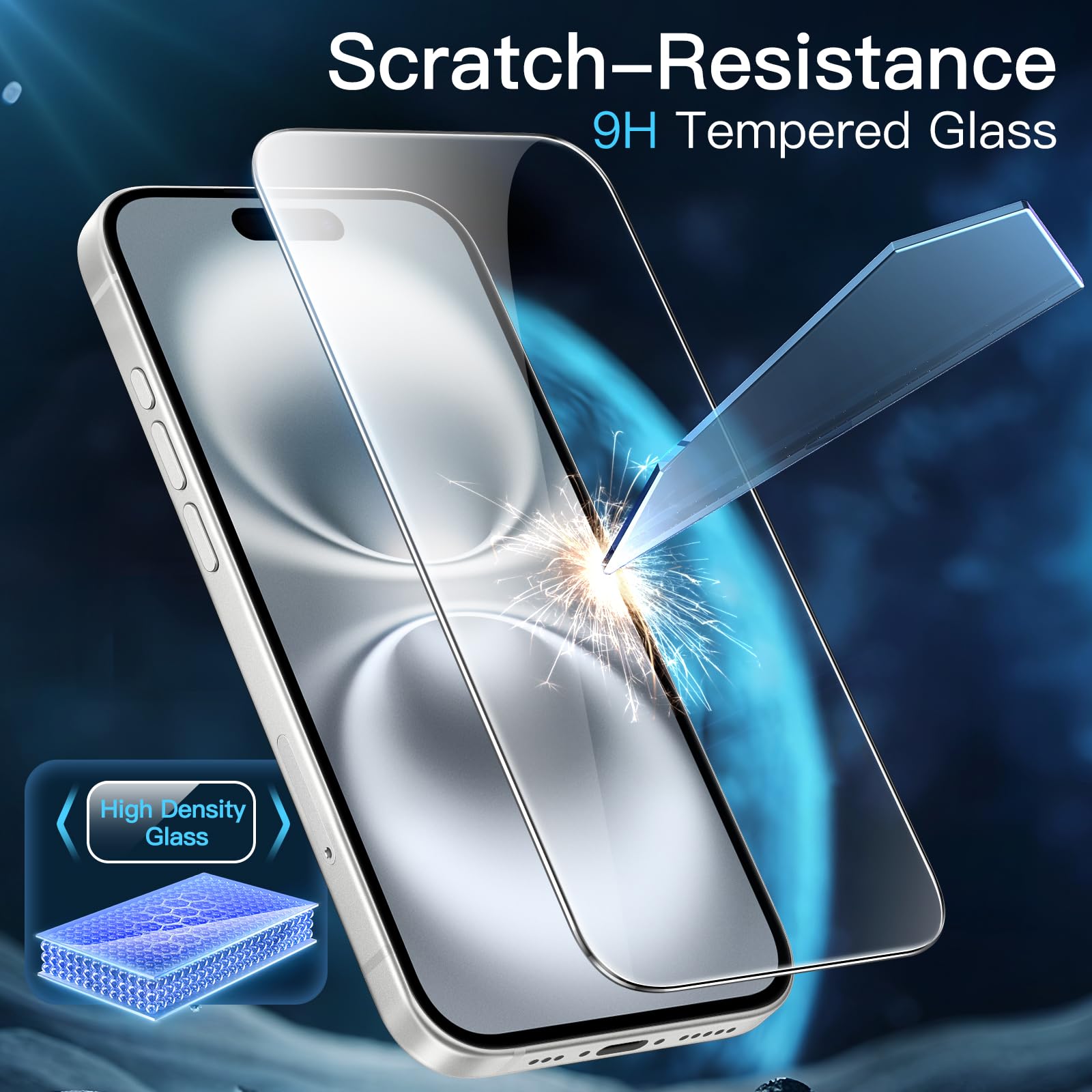Jetech Screen Protector For Iphone 16 6.1 Inch, Tempered Glass Film With Easy Installation Tool, Case Friendly, Hd Clear, 2 Pack