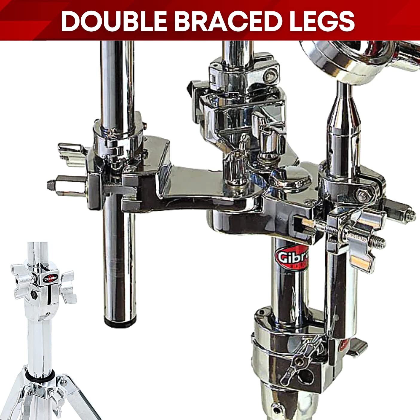 Gibraltar Double Braced Adjustable 3 Mount Platform Stand, Percussion Accessories And Hardware For Drum Set (9713Pm)