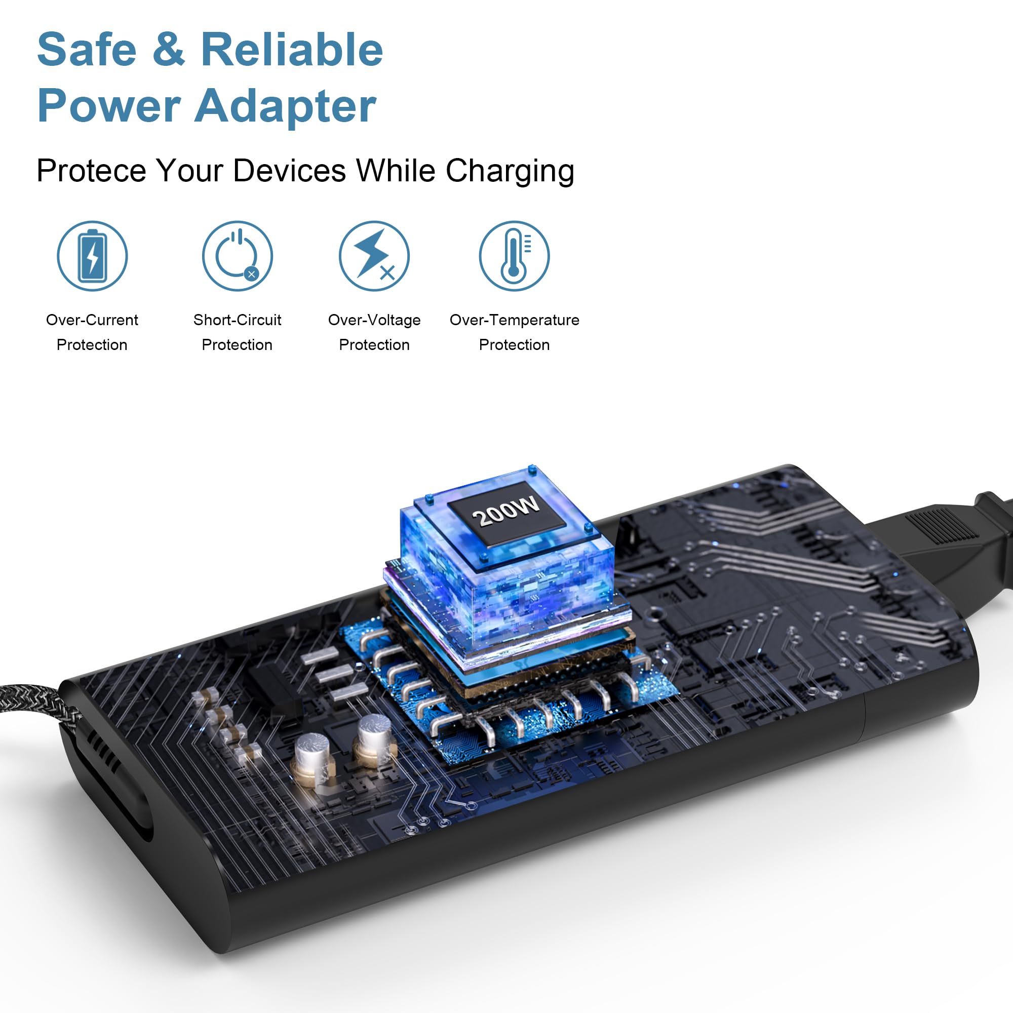 Xoubz 200W 10.3A Laptop Charger For Original Hp Omen 15 16 17 Victus 15 16 Zbook Fury Studio 15 16 Pavilion Gaming 15 16 17 Envy 16 17 Tpn Da10 L00818 850 Tpn La21 Adp 200Hb B Ac Adapter Power