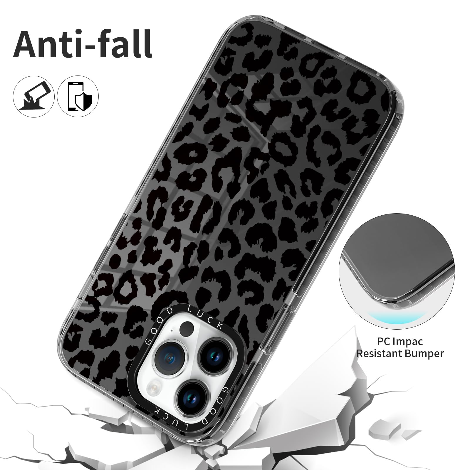 Rumdey 2 Pack Clear Cases For Iphone 13 Pro Case 6.1 Inch, Clear With Cute Fashion Leopard Cheetah Patterns For Girls Women Men