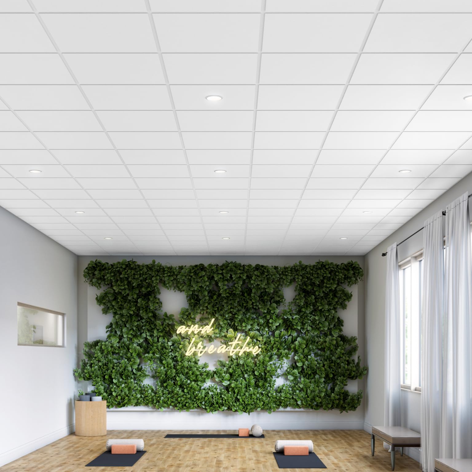 Armstrong Ceiling Tiles; 2X2 Ceiling Tiles - 12 Pcs White; Acoustic Ceilings For Suspended Grid; Ultima Health Zone 1937