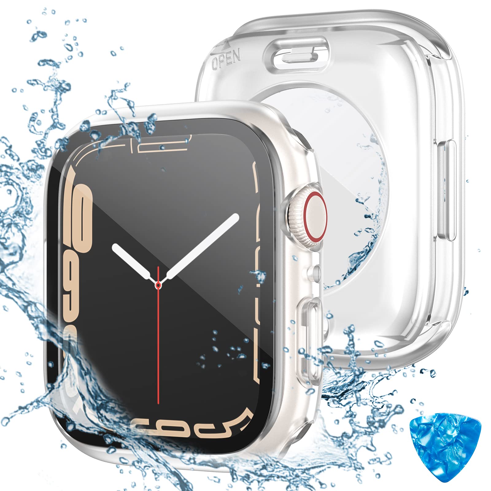 (2 In 1) Tensea For Waterproof Apple Watch Screen Protector Case Se 2022 Series Se 6 5 4 44Mm Accessories, Iwatch Protective Pc