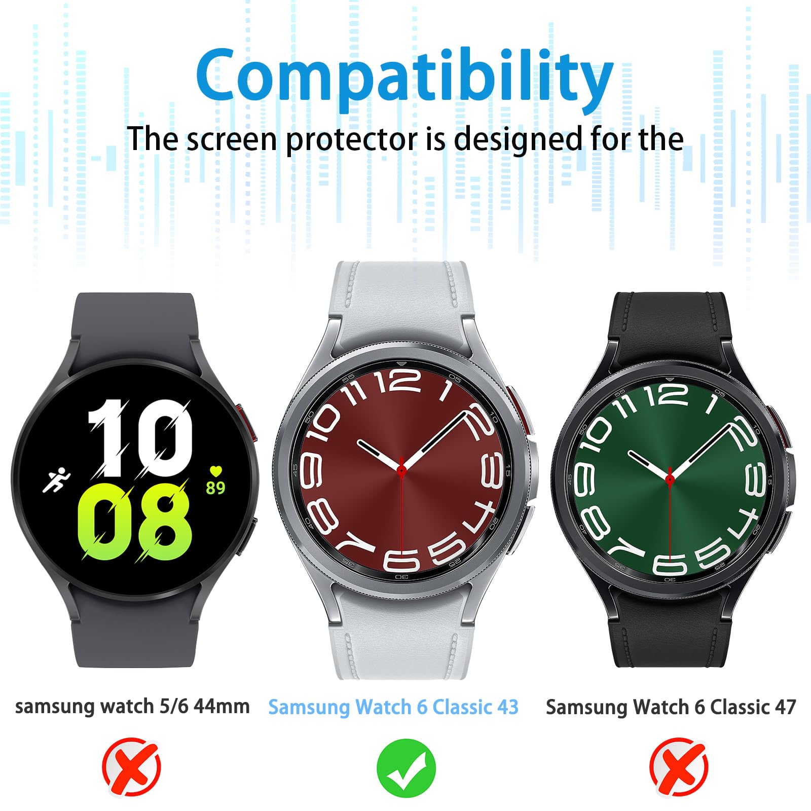 Suoman 4 Pack For Samsung Galaxy Watch 6 Classic 43Mm Screen Protector Tempered Glass, [Anti Scratch] 2.5D 9H Ultra Thin Tempere