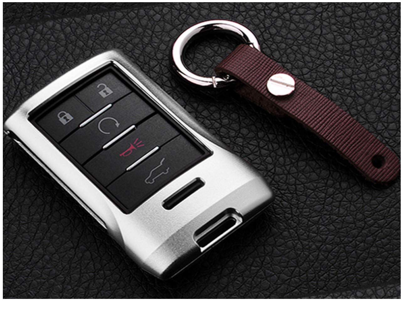 Royalfox 4 5 6 Buttons Luxury Aluminum Metal Key Fob Case Cover For Cadillac Srx Dts Sts Xts Cts Escalade ,Chevrolet C7 Corvette