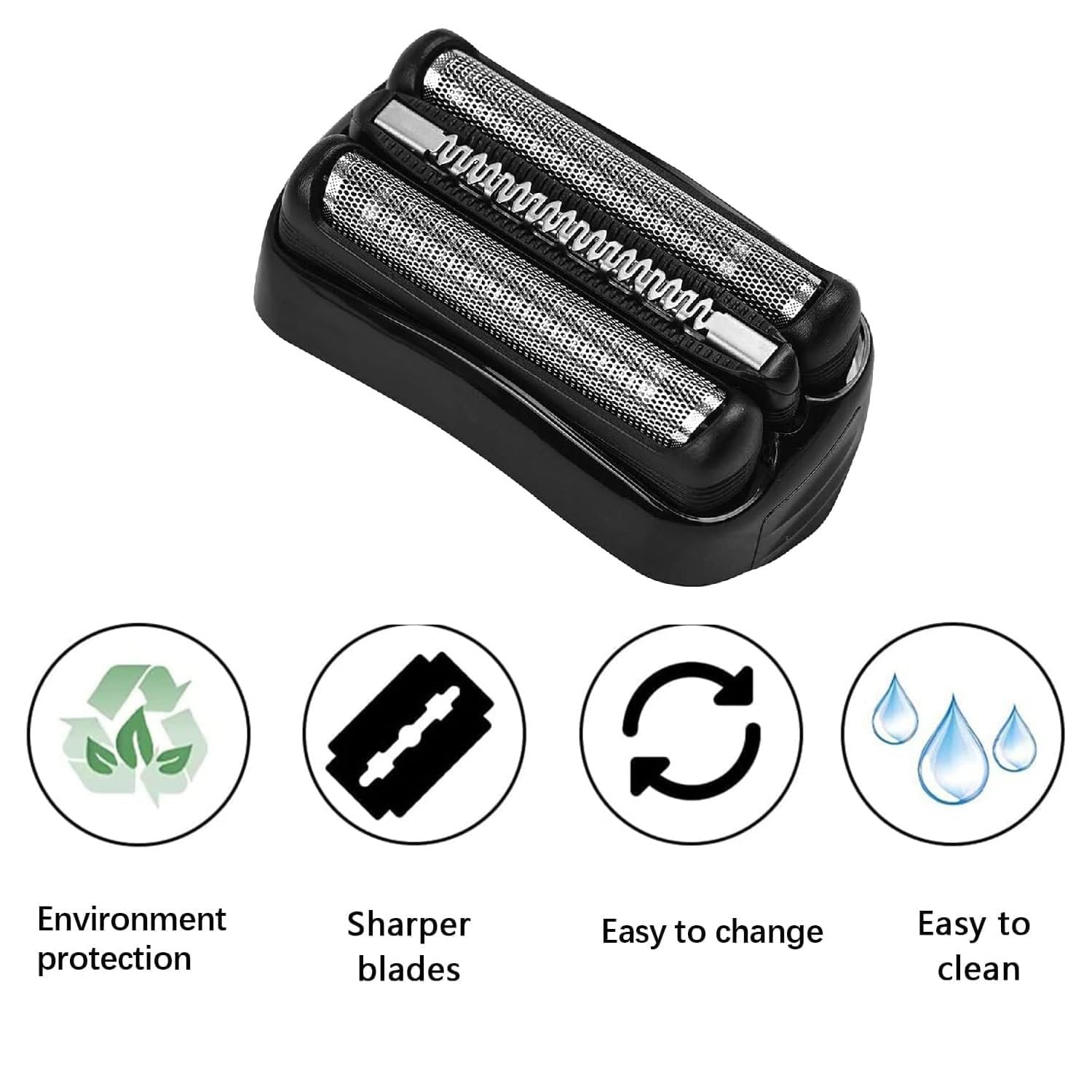 Series 3 21B Replacement Shaver Head For Braun, Foil & Cutter Razor Replacement Head, Compatible With Braun 3040S, 300S, 310S, 3