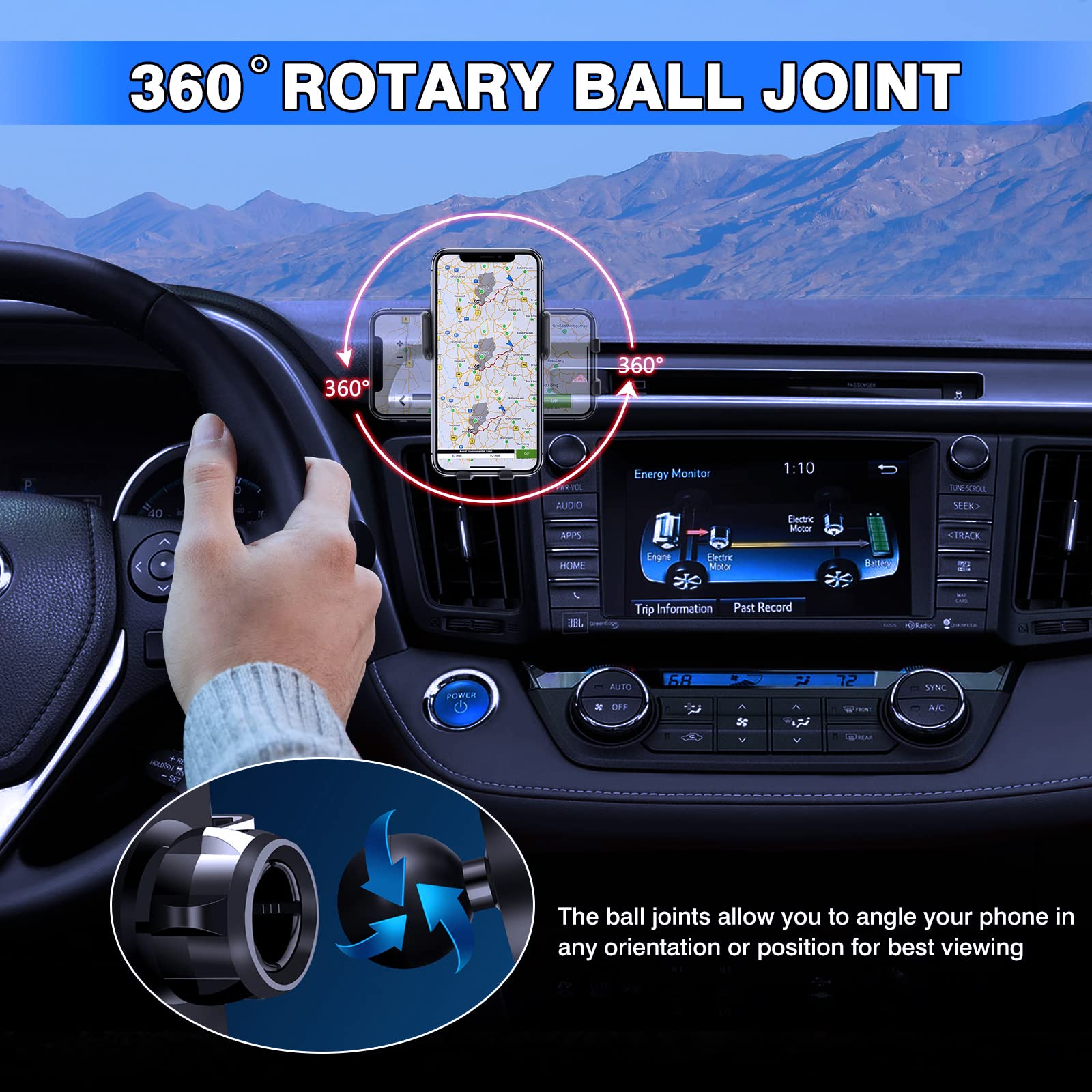 Karltys Cell Phone Holder For Toyota Rav4 2013-2018 Accessories Car Mobile Phone Holder Air Vent Mount For 4-7 Inch Phones Thick