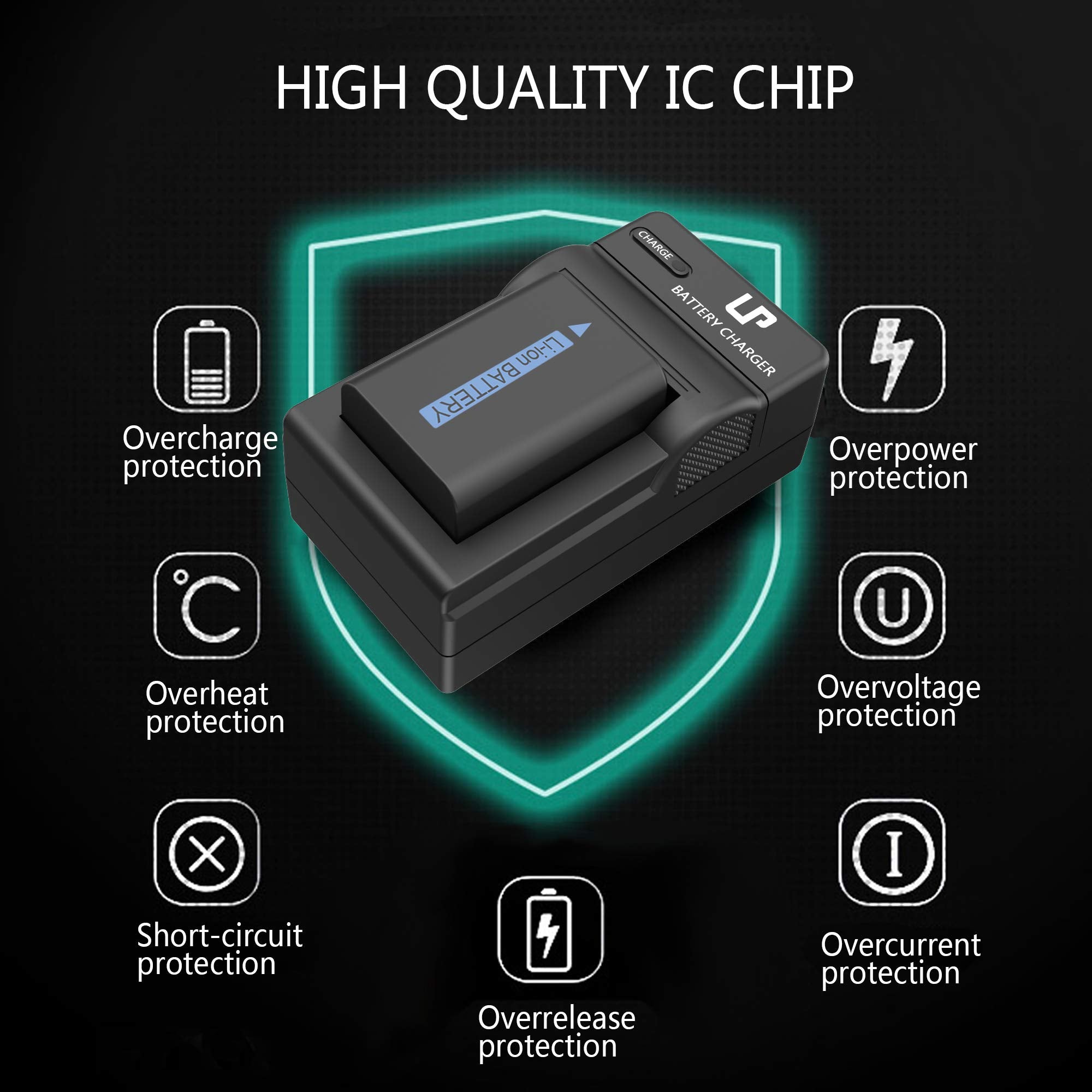 Np Fw50 Battery Charger Pack, Lp 2 Pack Battery & Charger, Compatible With Sony Alpha A6000, A6400, A6100, A6300, A6500, A5100,