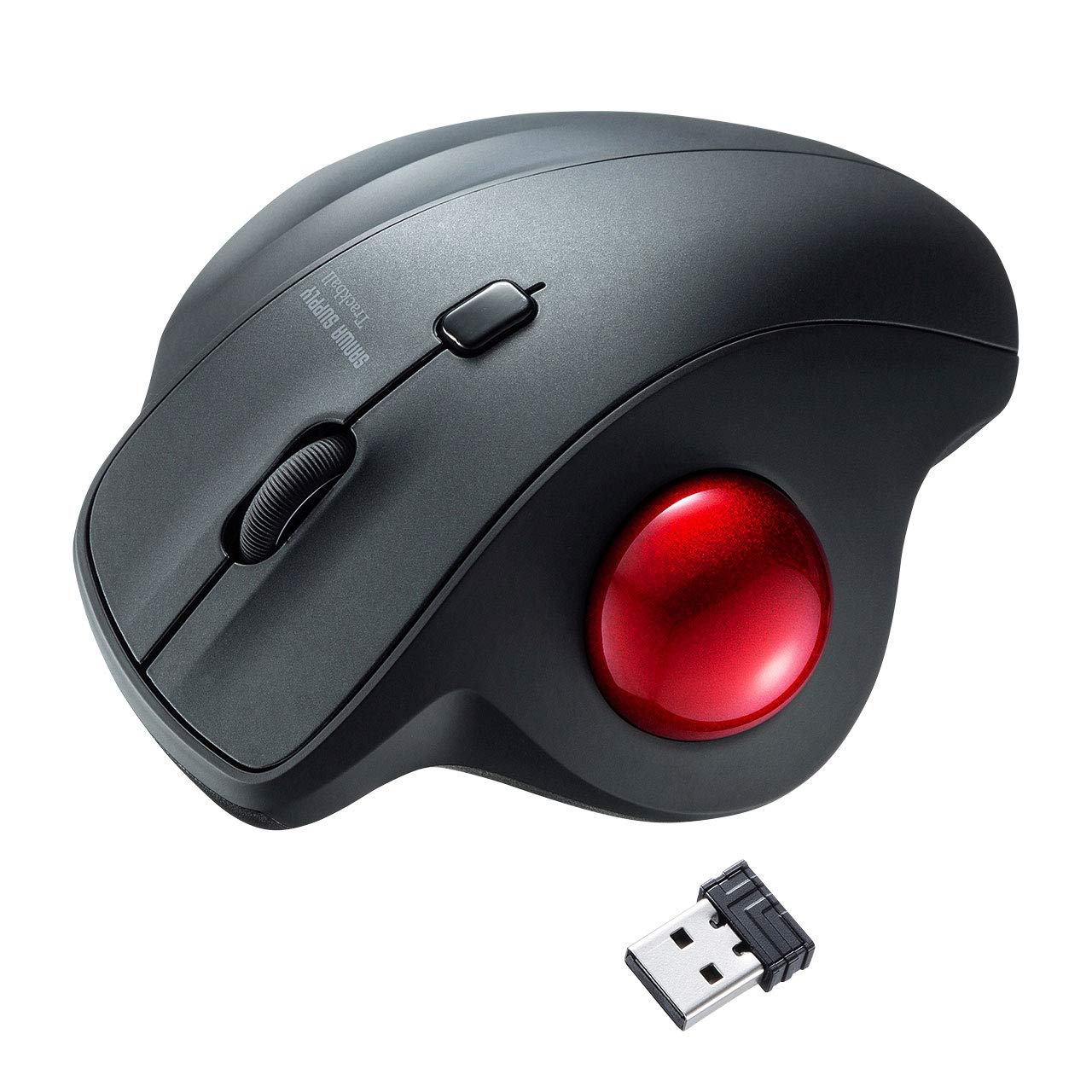 Sanwa 2.4G Wireless Ergonomic Trackball Mouse, Optical Vertical Rollerball Mice, Silent Buttons, 34Mm Trackball, 600/800/1200/1600 Adjustable Dpi, Compatible With Macbook, Laptop, Pc, Windows, Macos